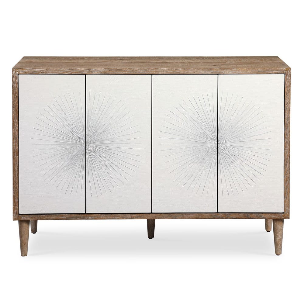 Uttermost Dani 4 Door White Cabinet