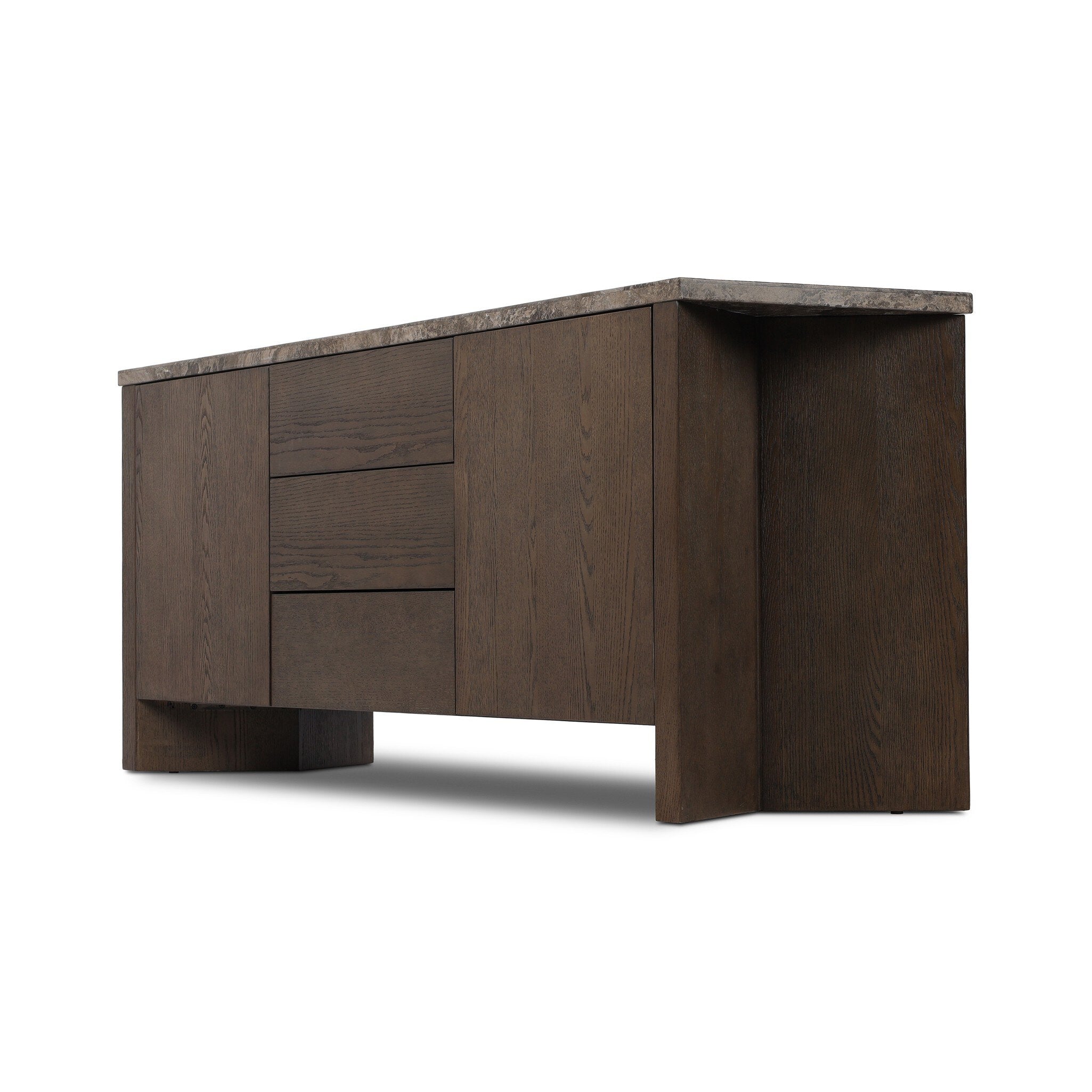 Lawson Media Console - Brown Oak Veneer