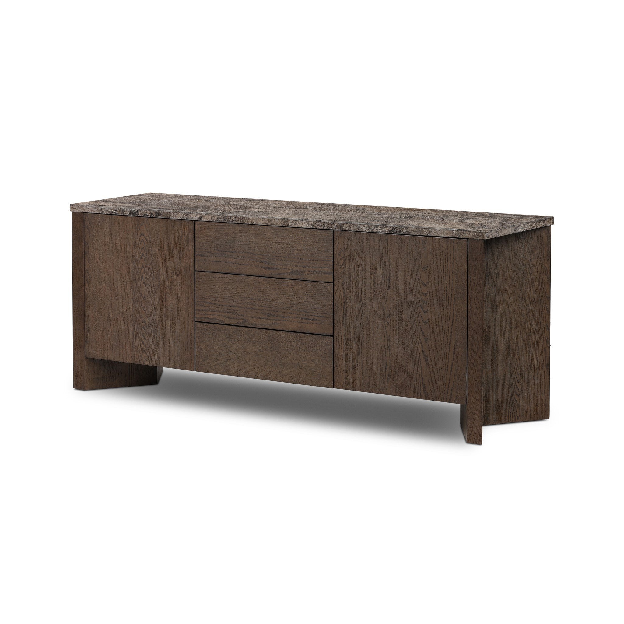 Lawson Media Console - Brown Oak Veneer