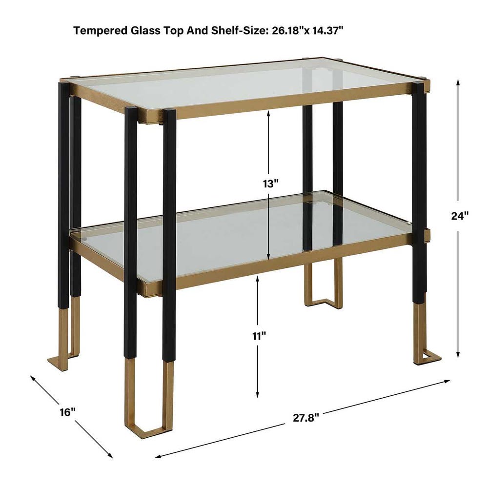 Uttermost Kentmore Glass Side Table
