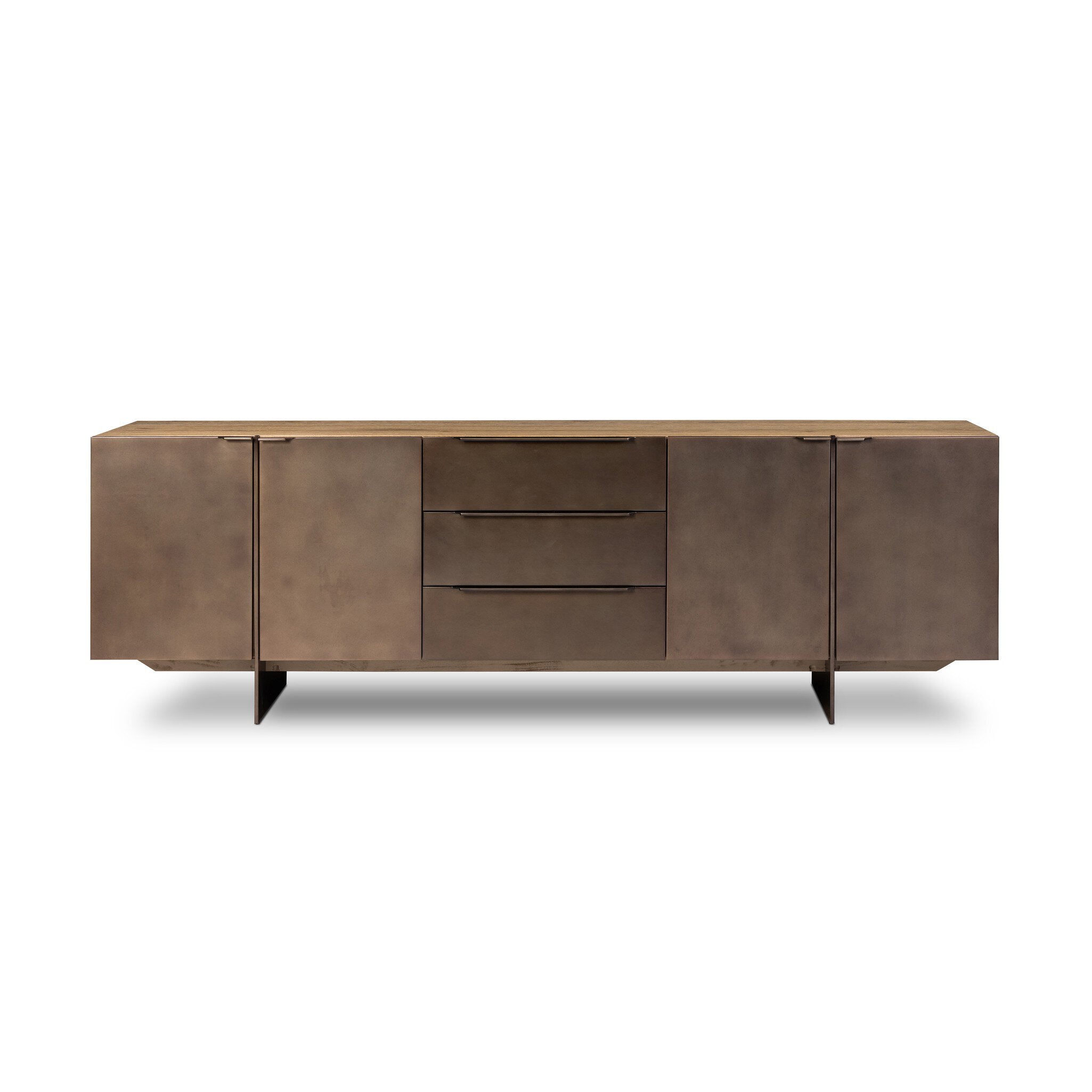 Aberdeen Media Console - Aged Smoked Oak Thin Veneer
