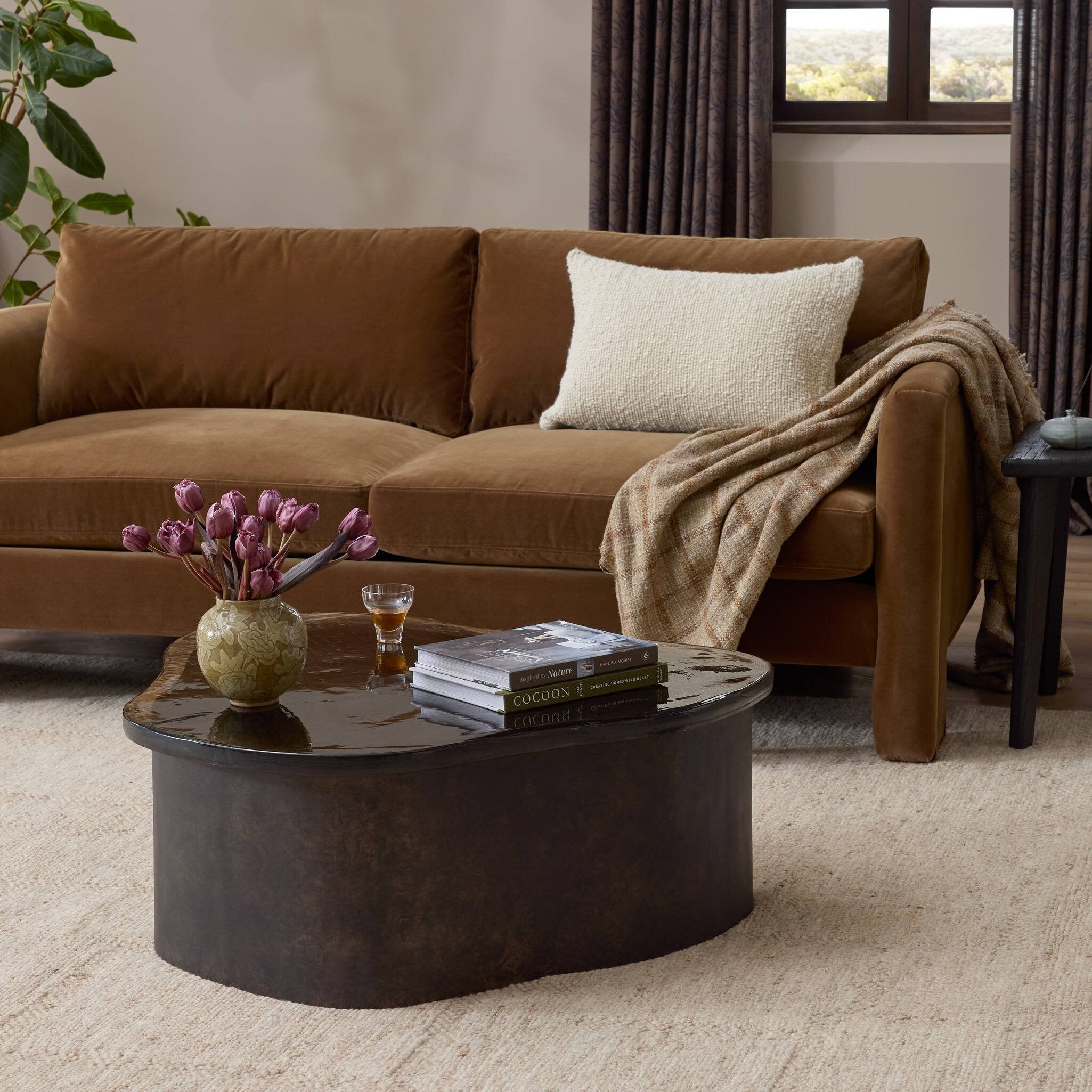 Efran Nesting Coffee Table - Smoked Brown Cast Glass