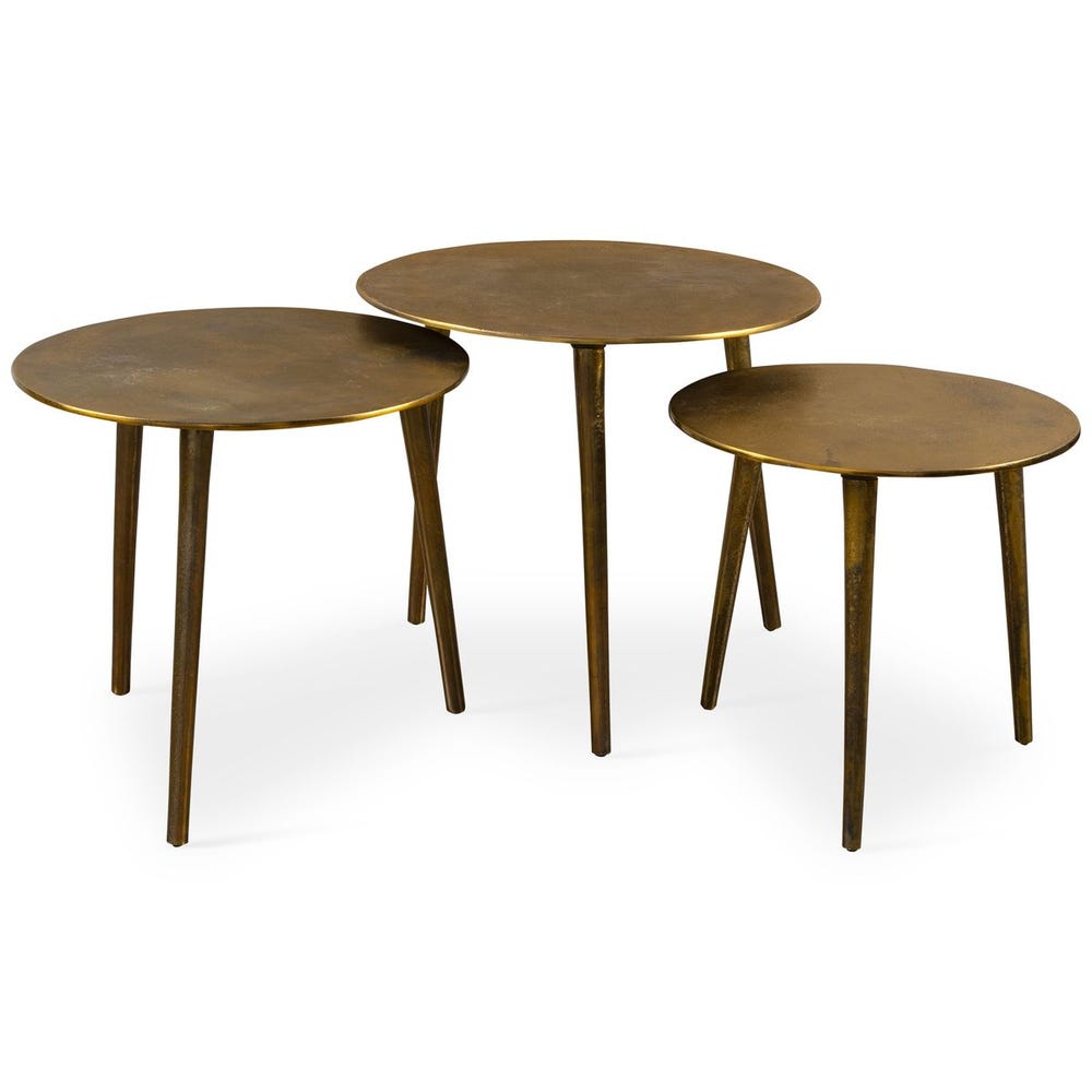 Uttermost Kasai Gold Coffee Tables - Set of 3
