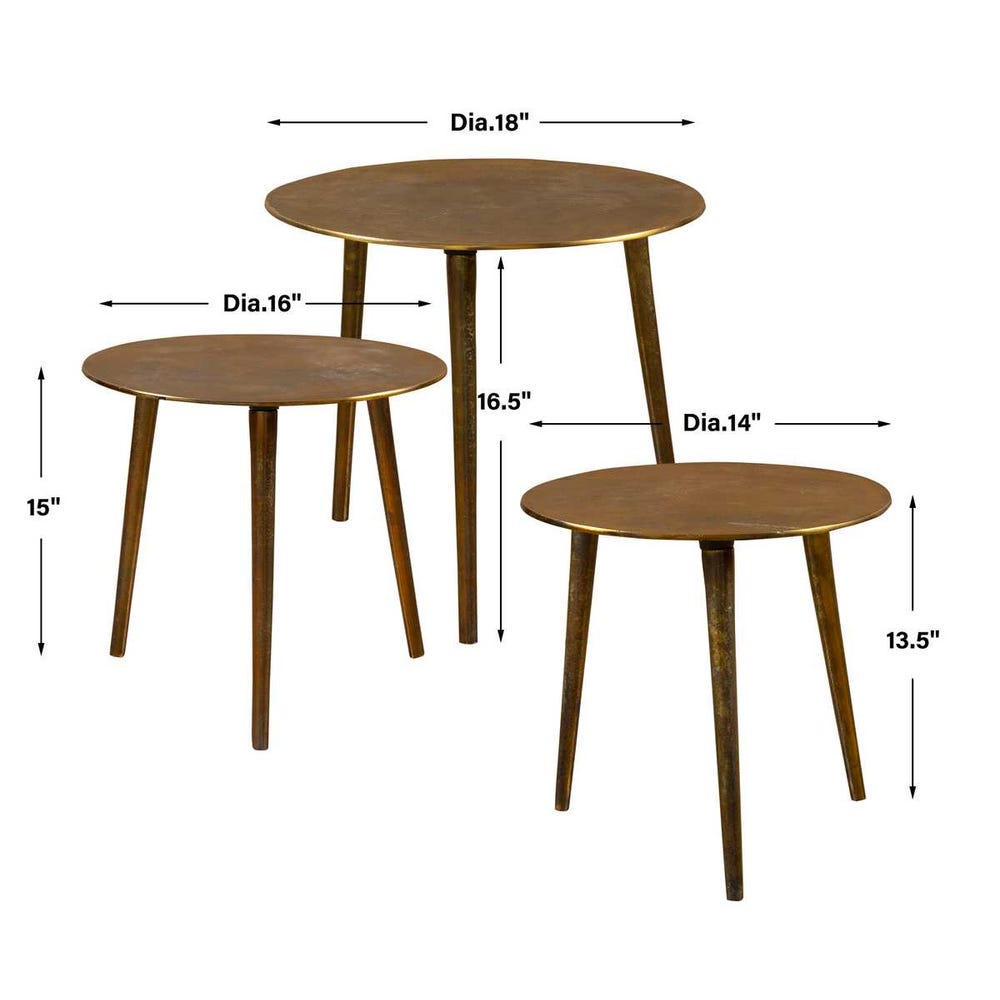 Uttermost Kasai Gold Coffee Tables - Set of 3