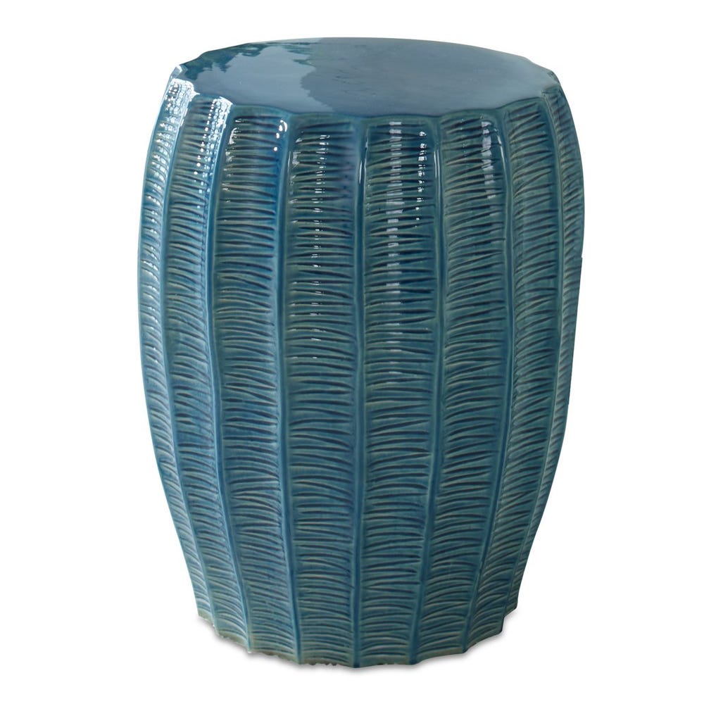 Uttermost Harbor Aqua Blue Garden Stool