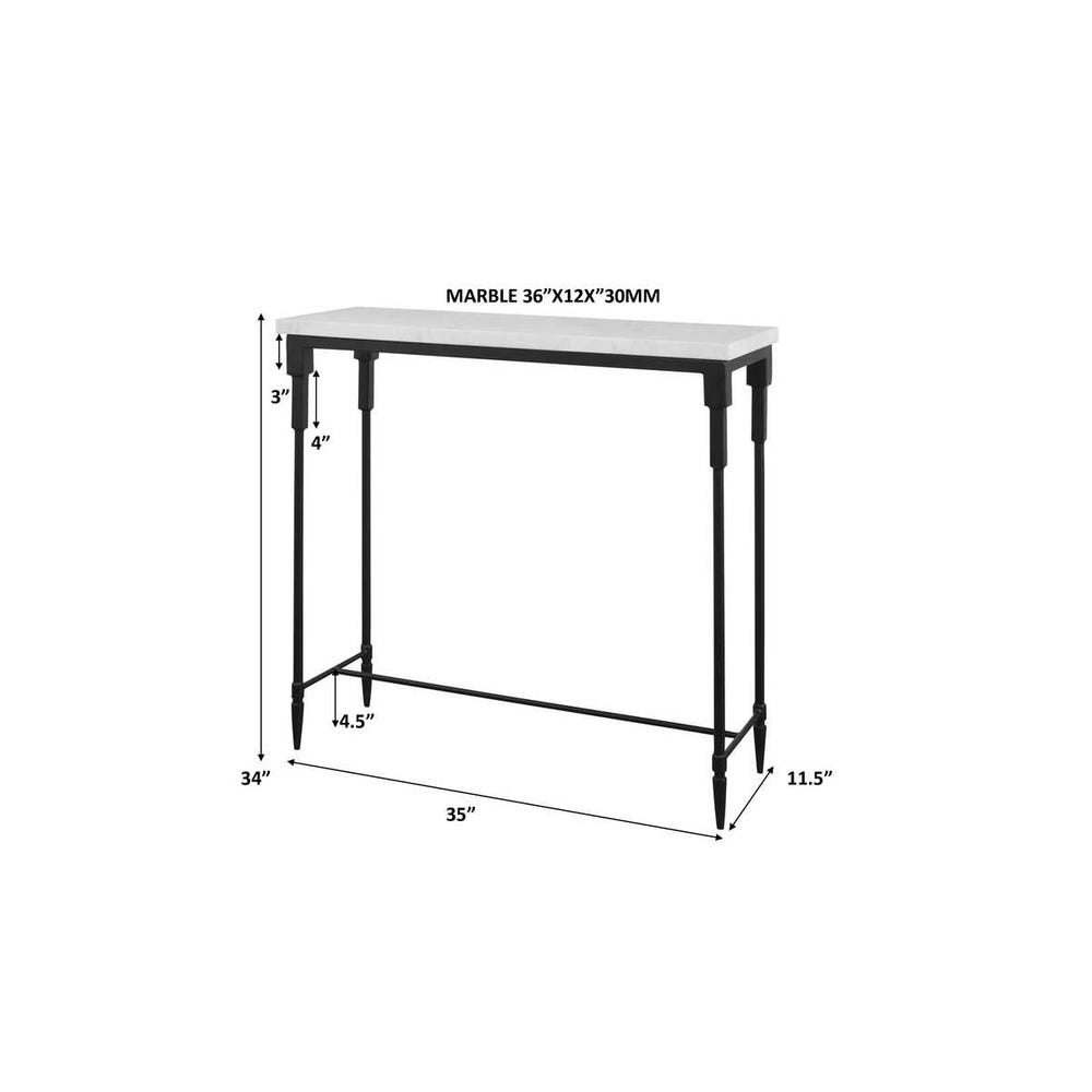 Uttermost Bourges White Marble Console Table