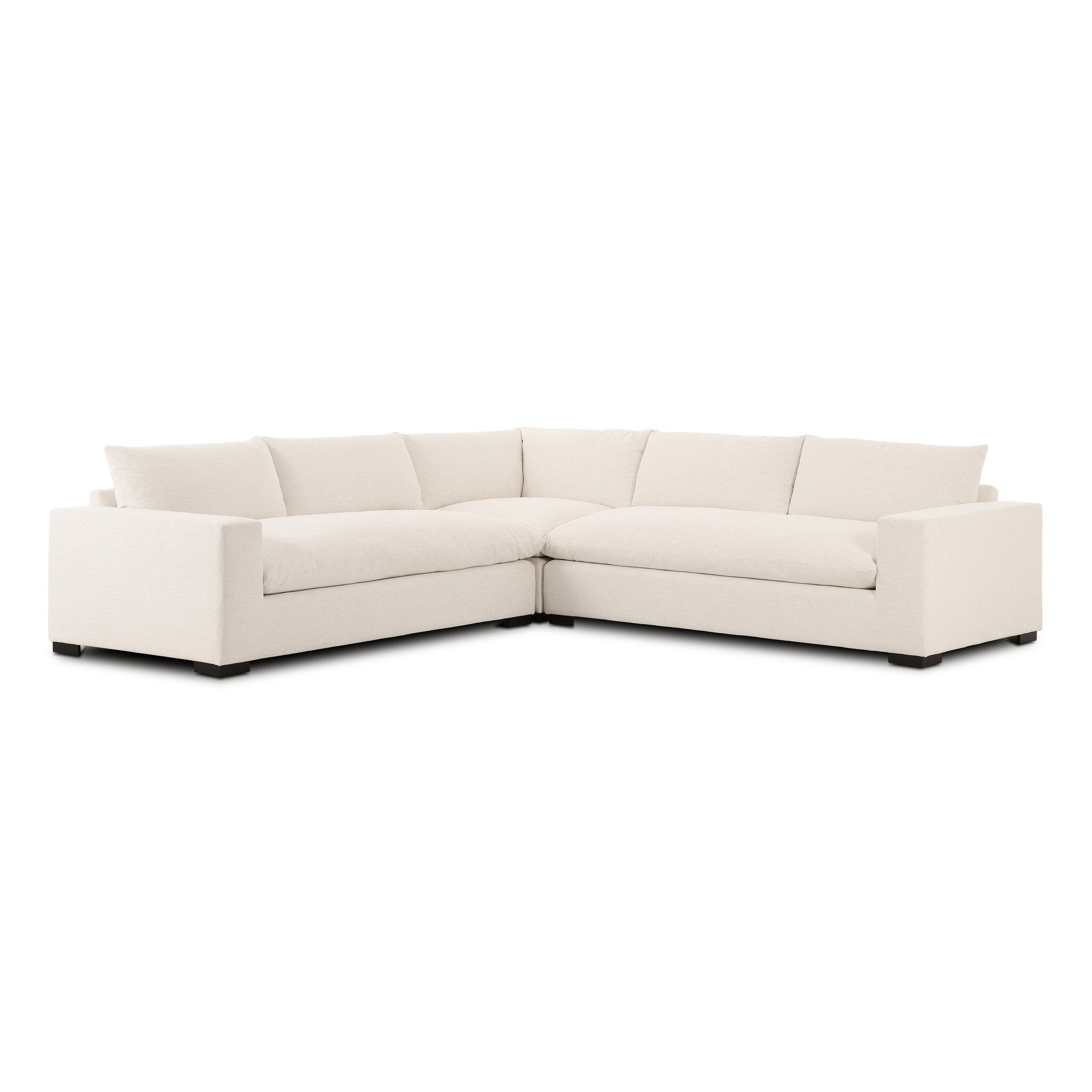 Grant 3 Piece Sectional with Arms - Crypton Nomad Snow