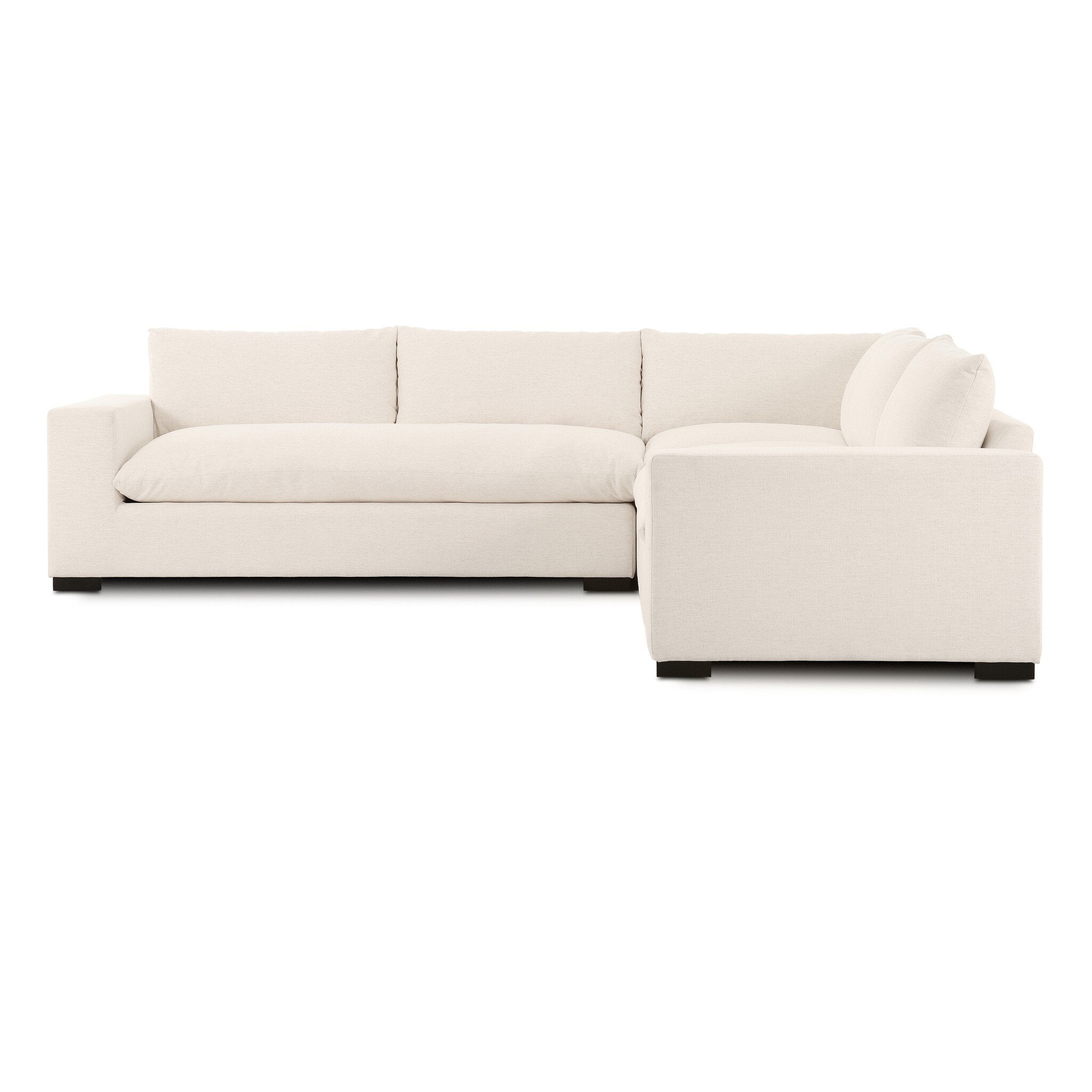 Grant 3 Piece Sectional with Arms - Crypton Nomad Snow