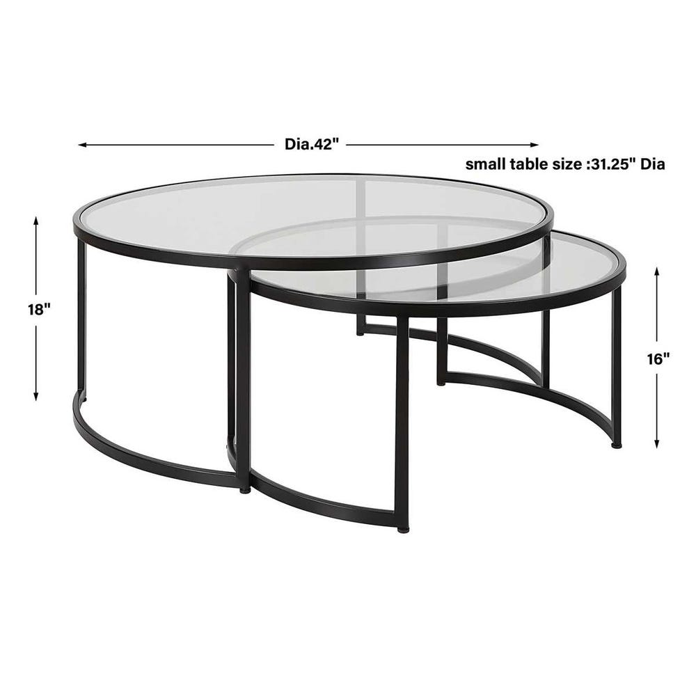 Uttermost Rhea Black Nesting Coffee Tables - Set of 2