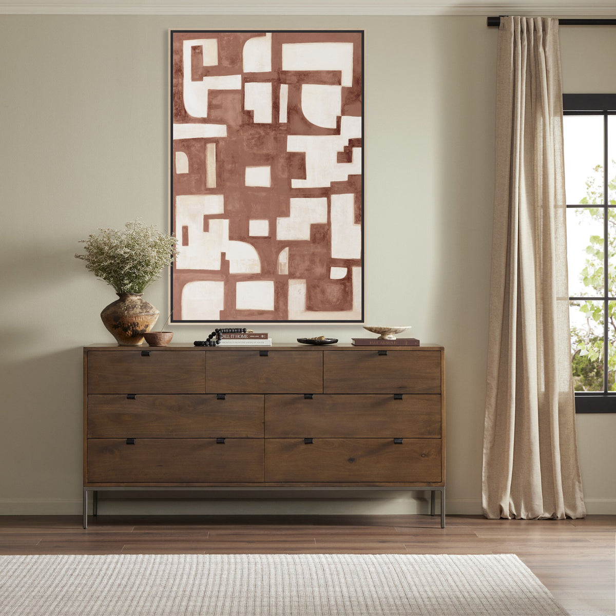 Civilization II by Jess Engle in Natural Maple Floater - 32"x48"