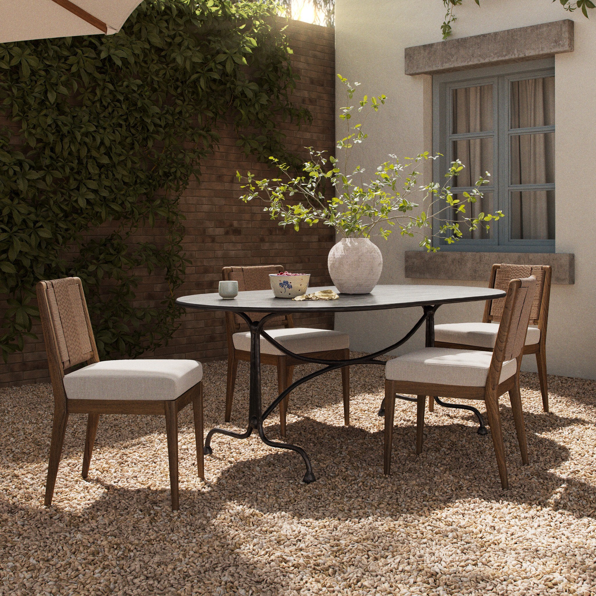 Lenoir 76" Outdoor Dining Table - Distressed Bronze