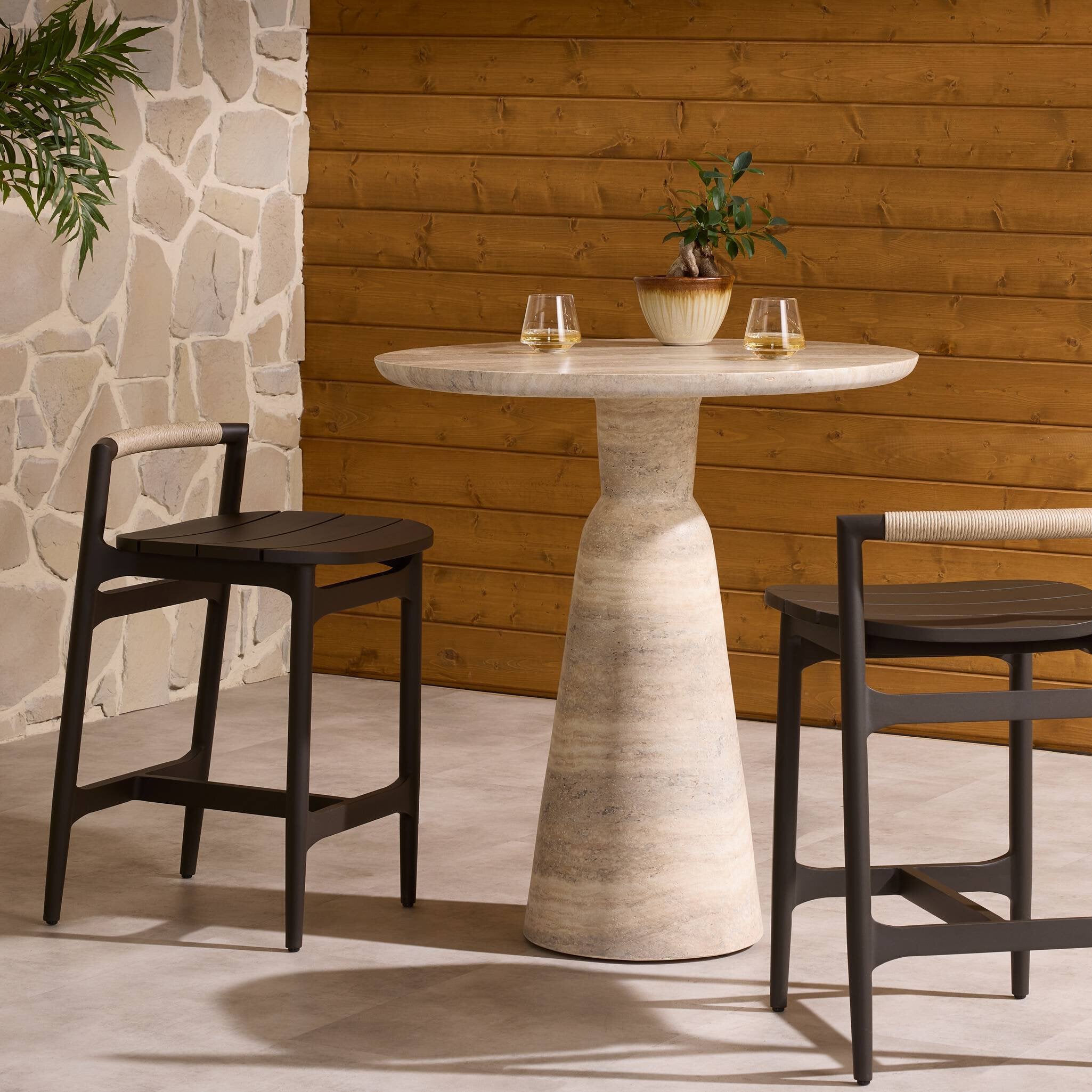 Baden Outdoor Metal Counter Stool - Vintage White