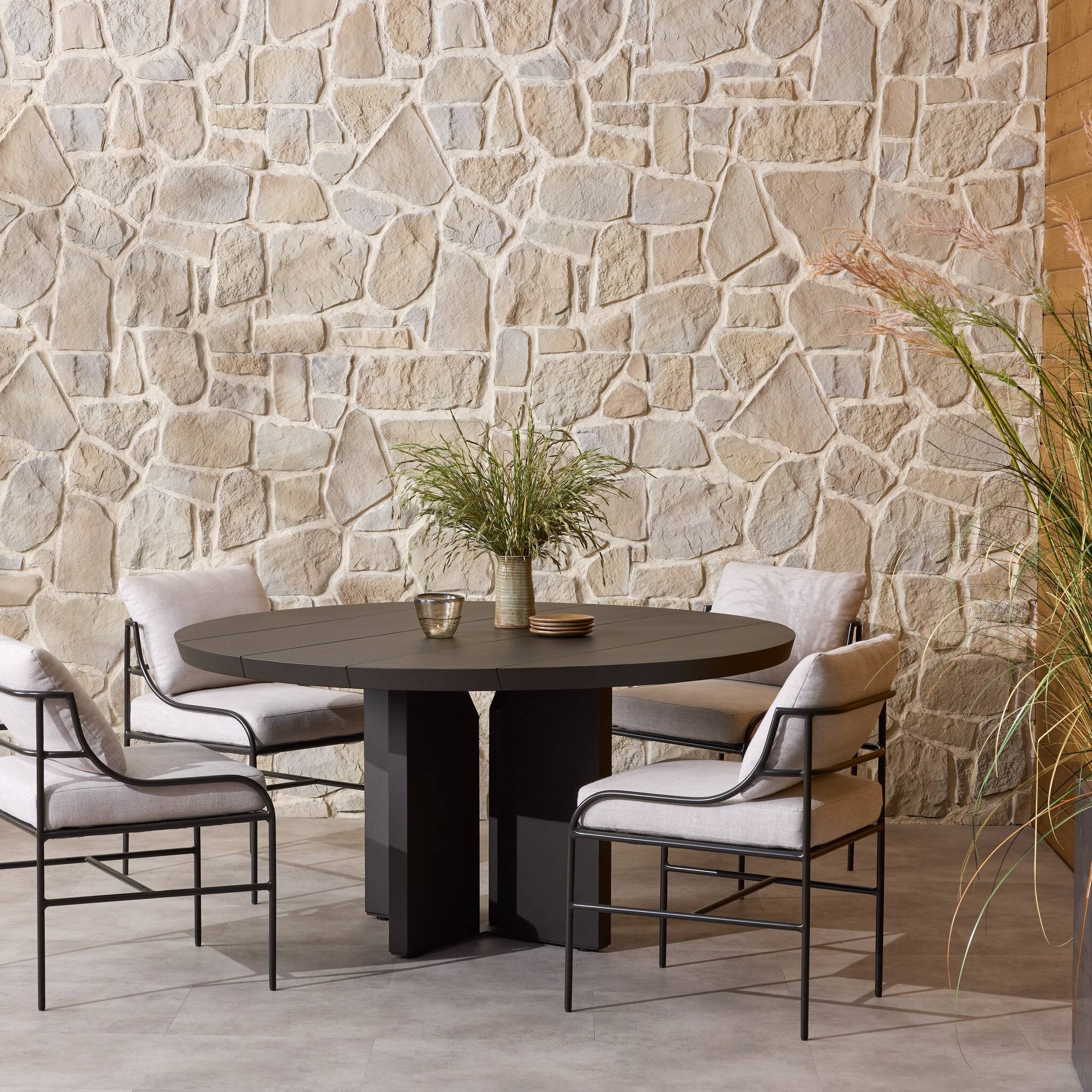 Ernest 60" Outdoor Metal Dining Table - Bronze