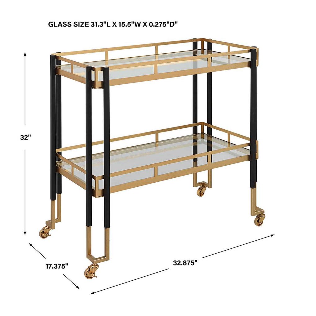 Uttermost Kentmore Modern Bar Cart