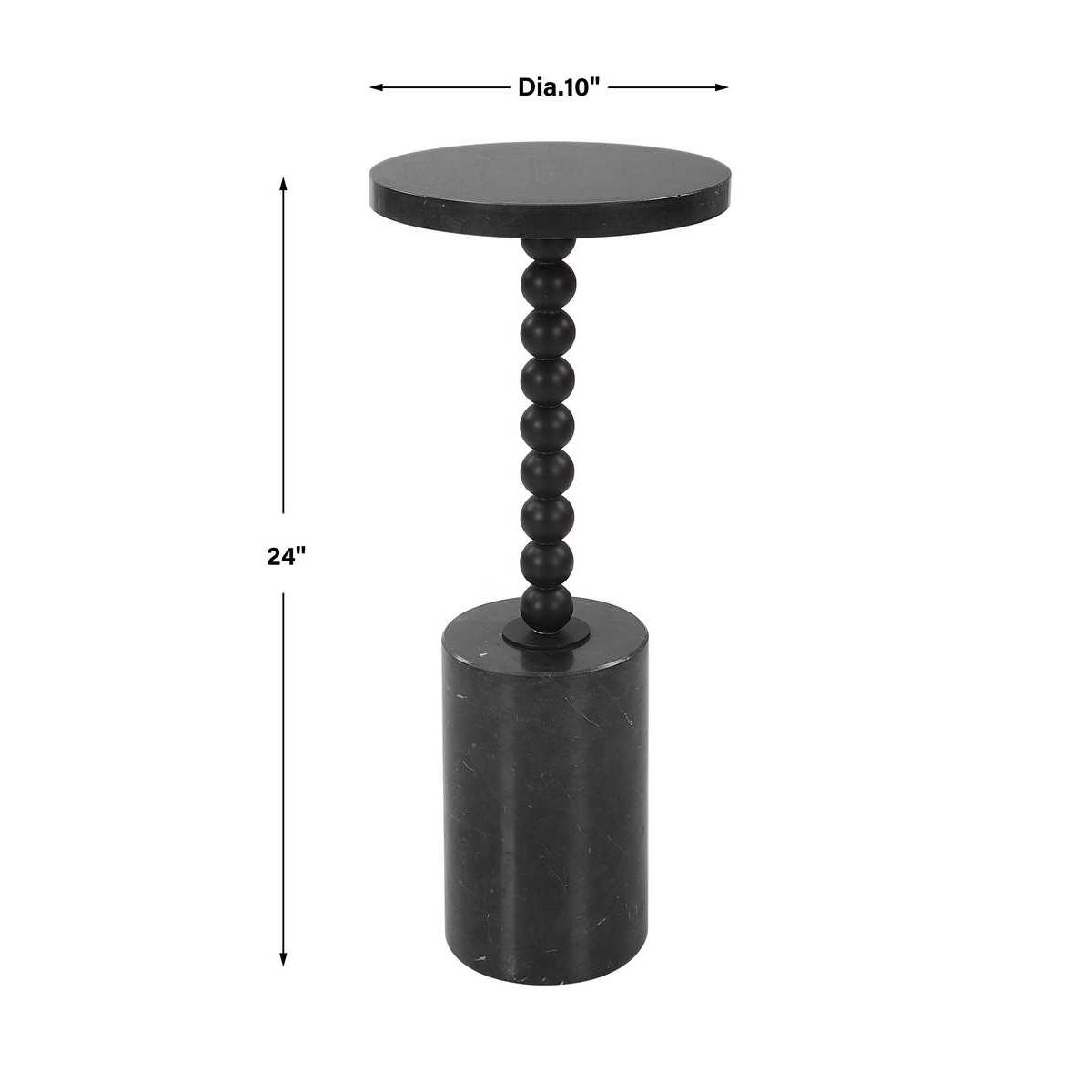 Uttermost Bead Black Marble Drink Table