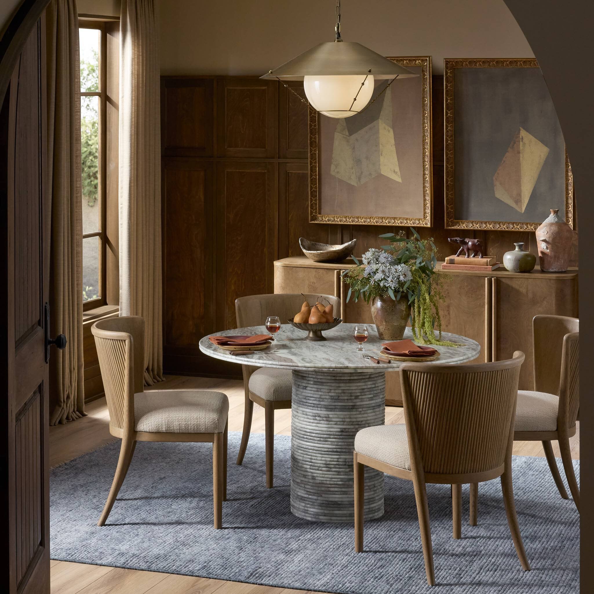 Reeves Dining Table - River Grey Marble