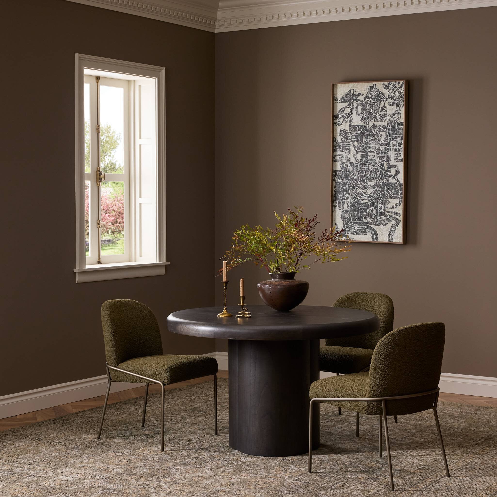 Pemble Extension Dining Table - Smoked Black Mindi Veneer