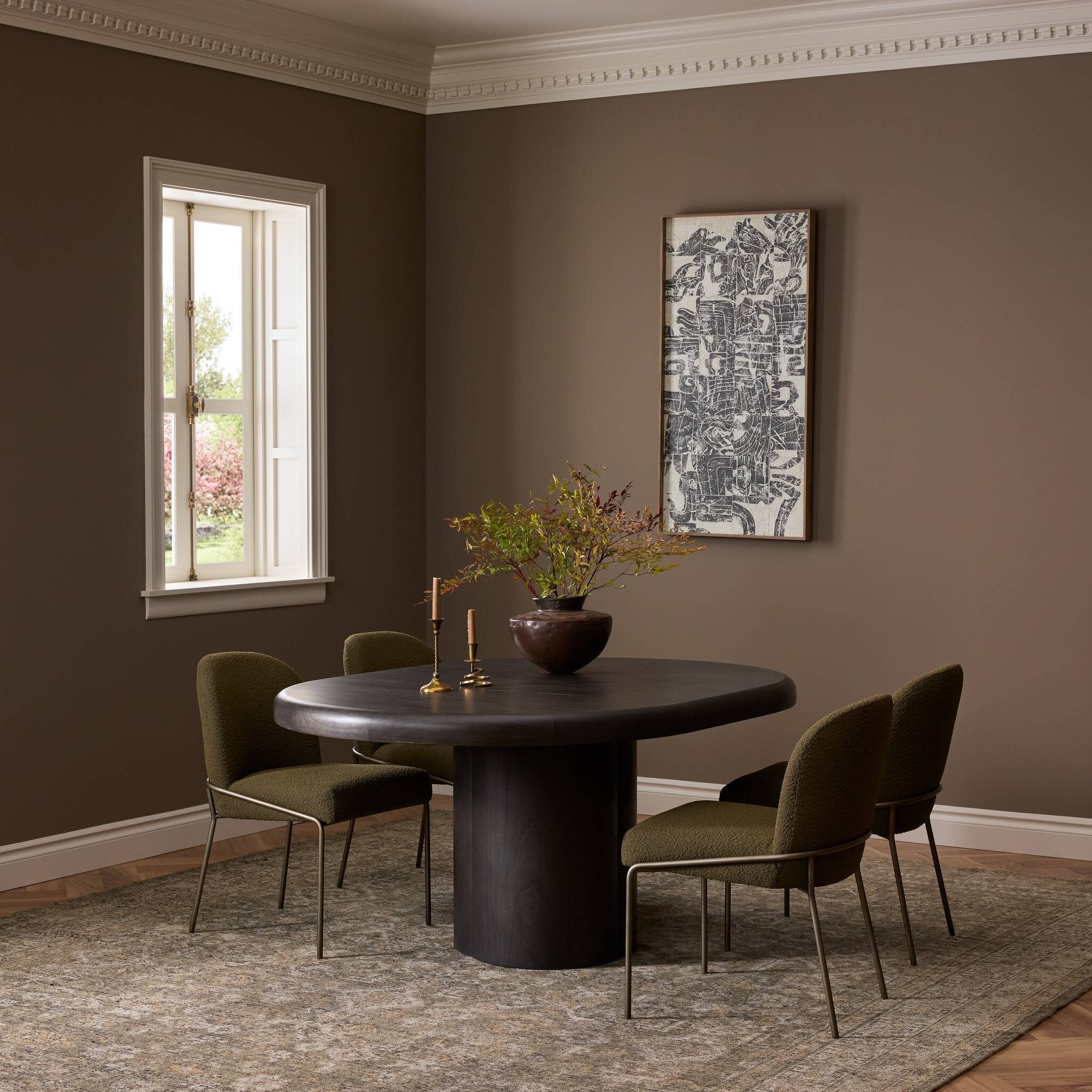 Pemble Extension Dining Table - Smoked Black Mindi Veneer
