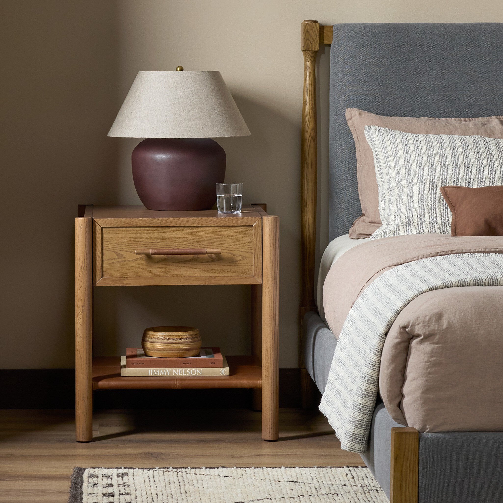 Salado 1 Drawer Nightstand - Natural Ash Veneer