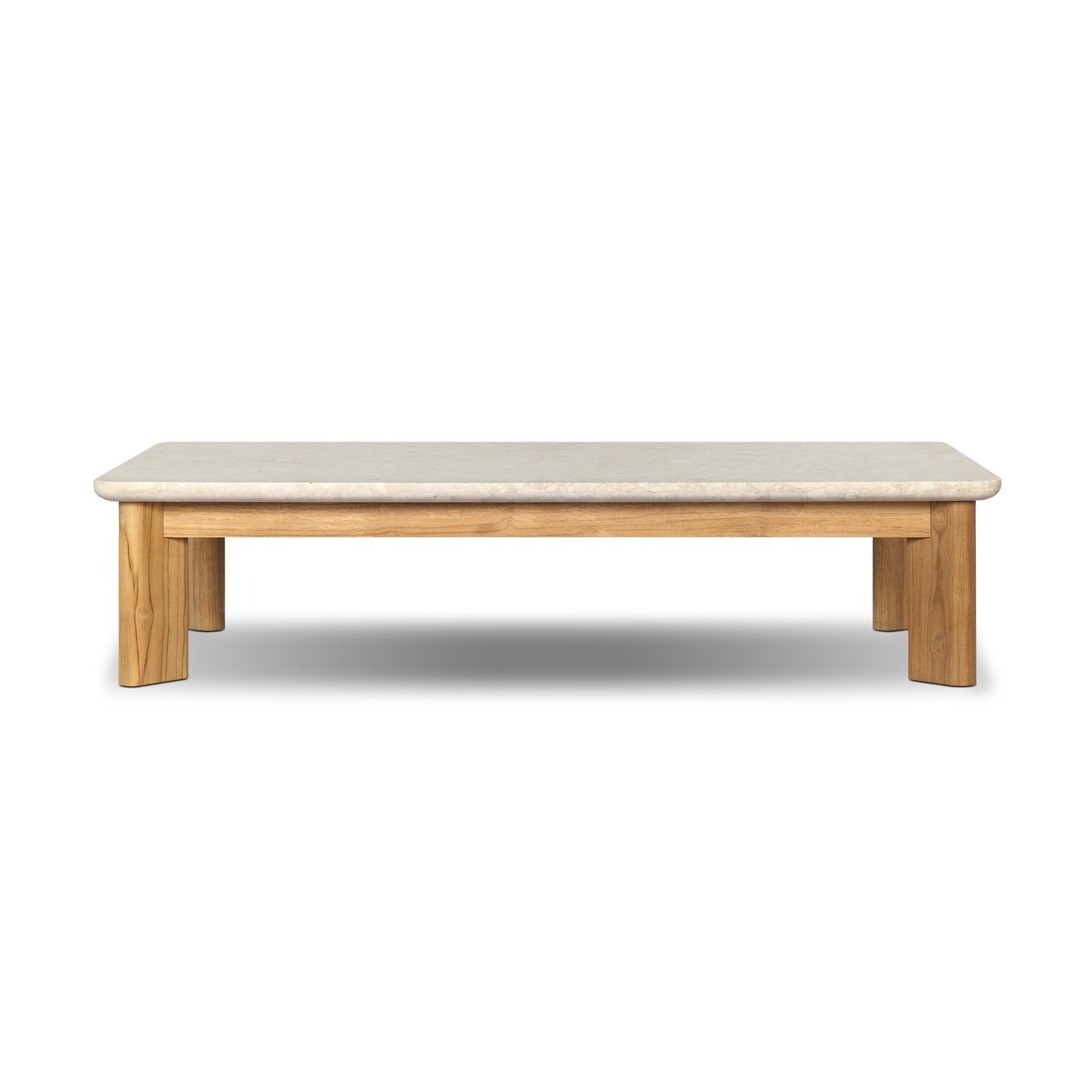 Sterling Outdoor Stone Coffee Table - Beige Fossil Travertine