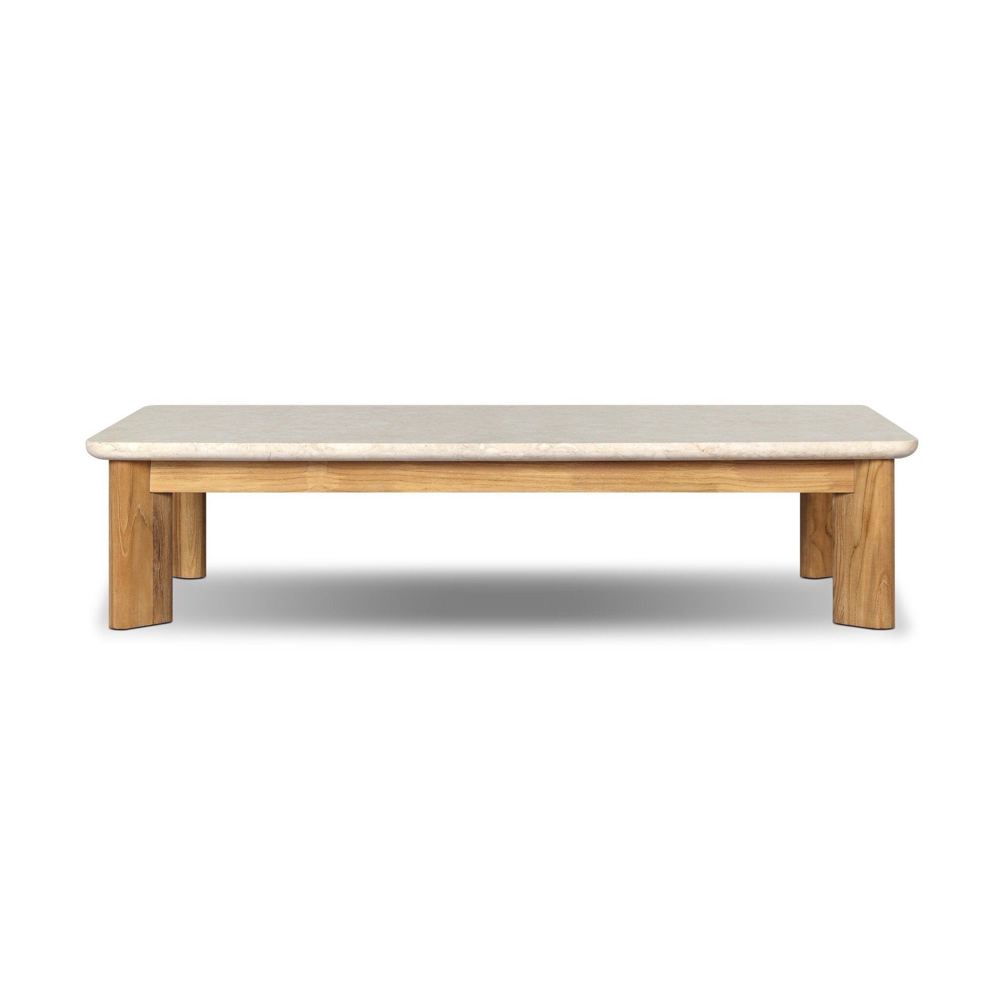 Sterling Outdoor Stone Coffee Table - Beige Fossil Travertine