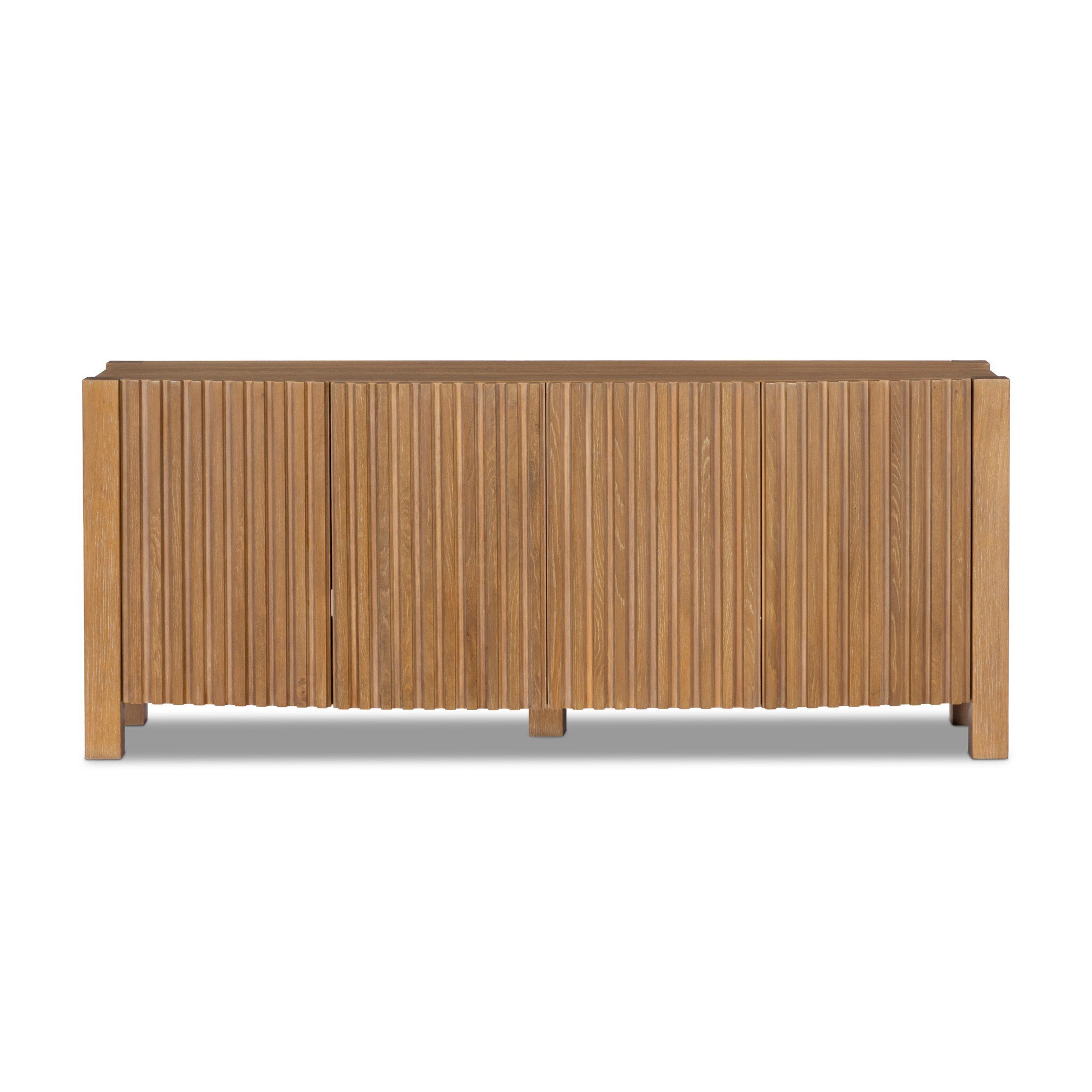 Tristan Media Console - Light Natural Oak Veneer