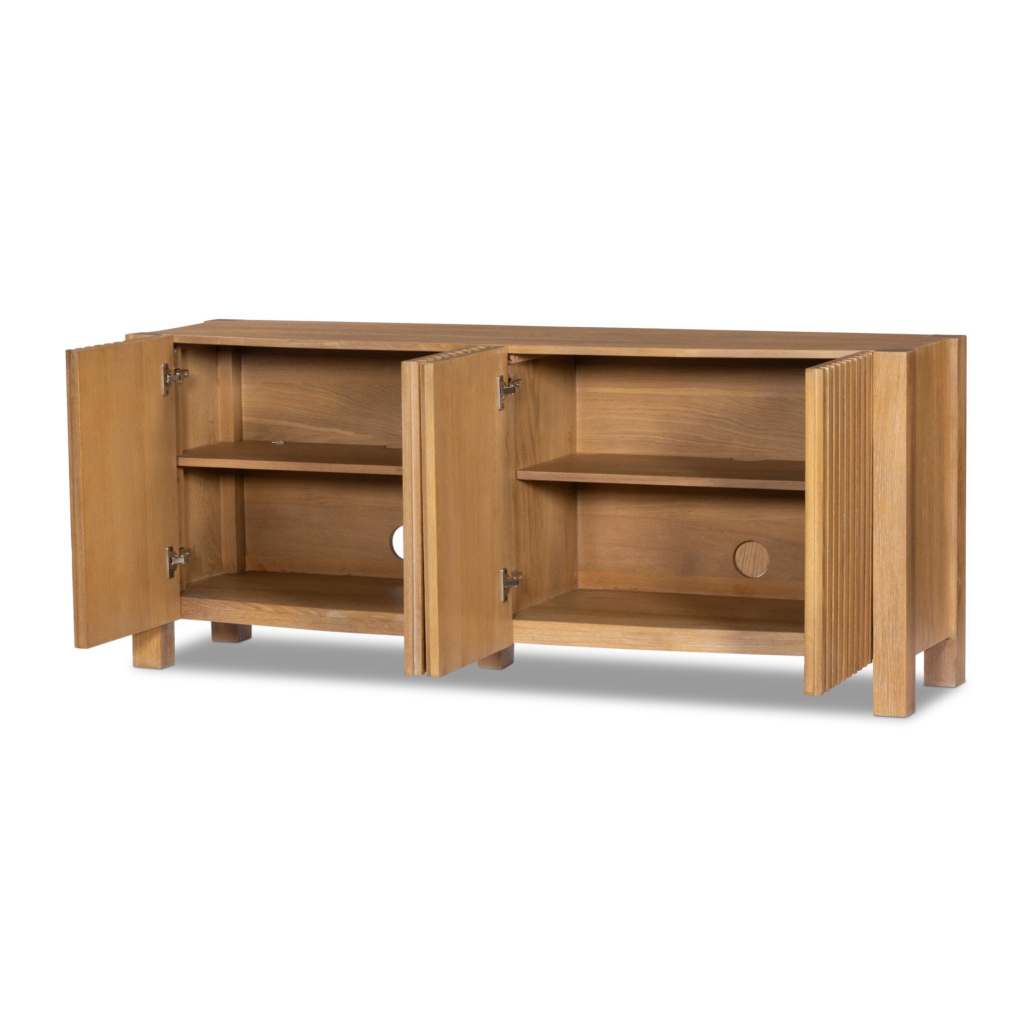 Tristan Media Console - Light Natural Oak Veneer
