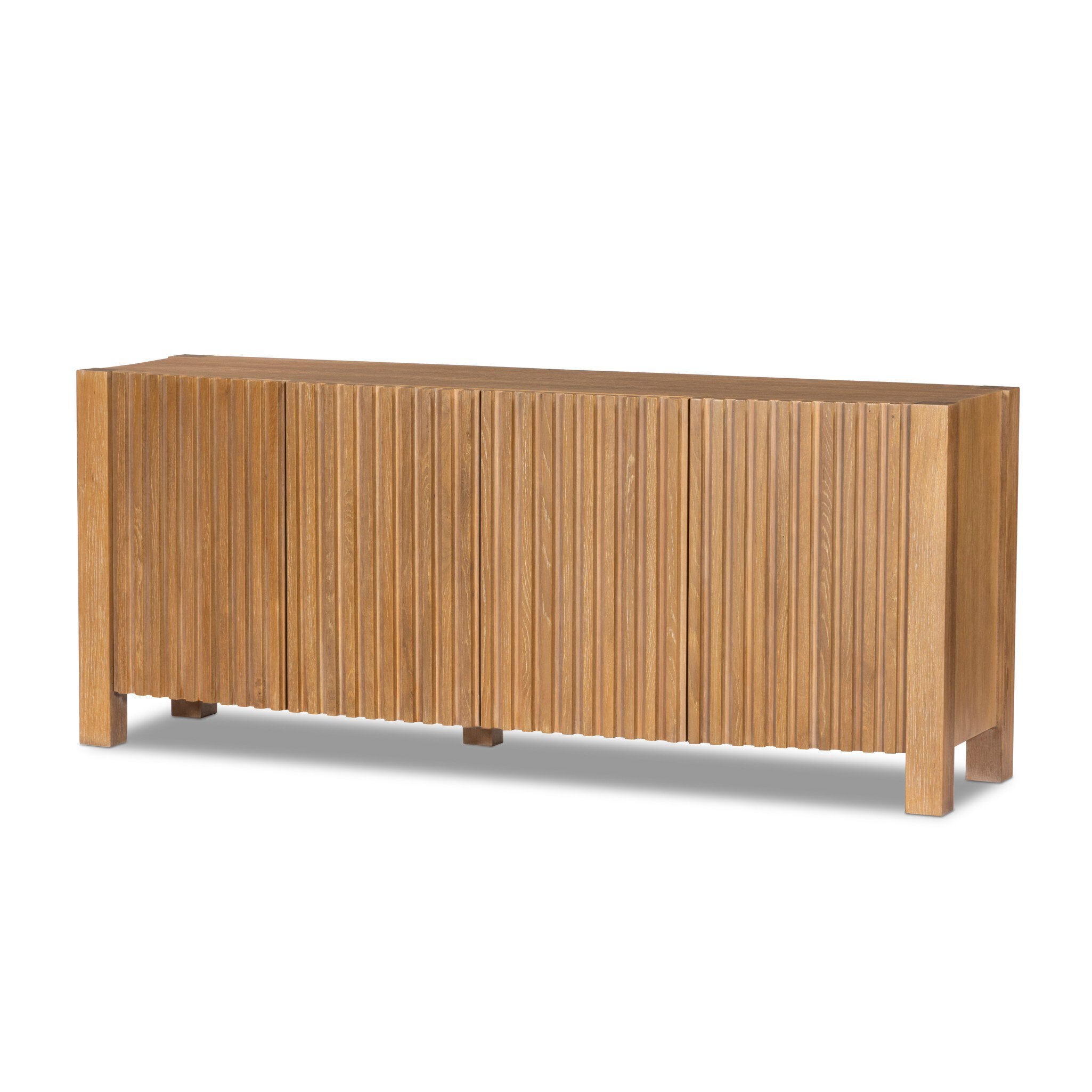 Tristan Media Console - Light Natural Oak Veneer