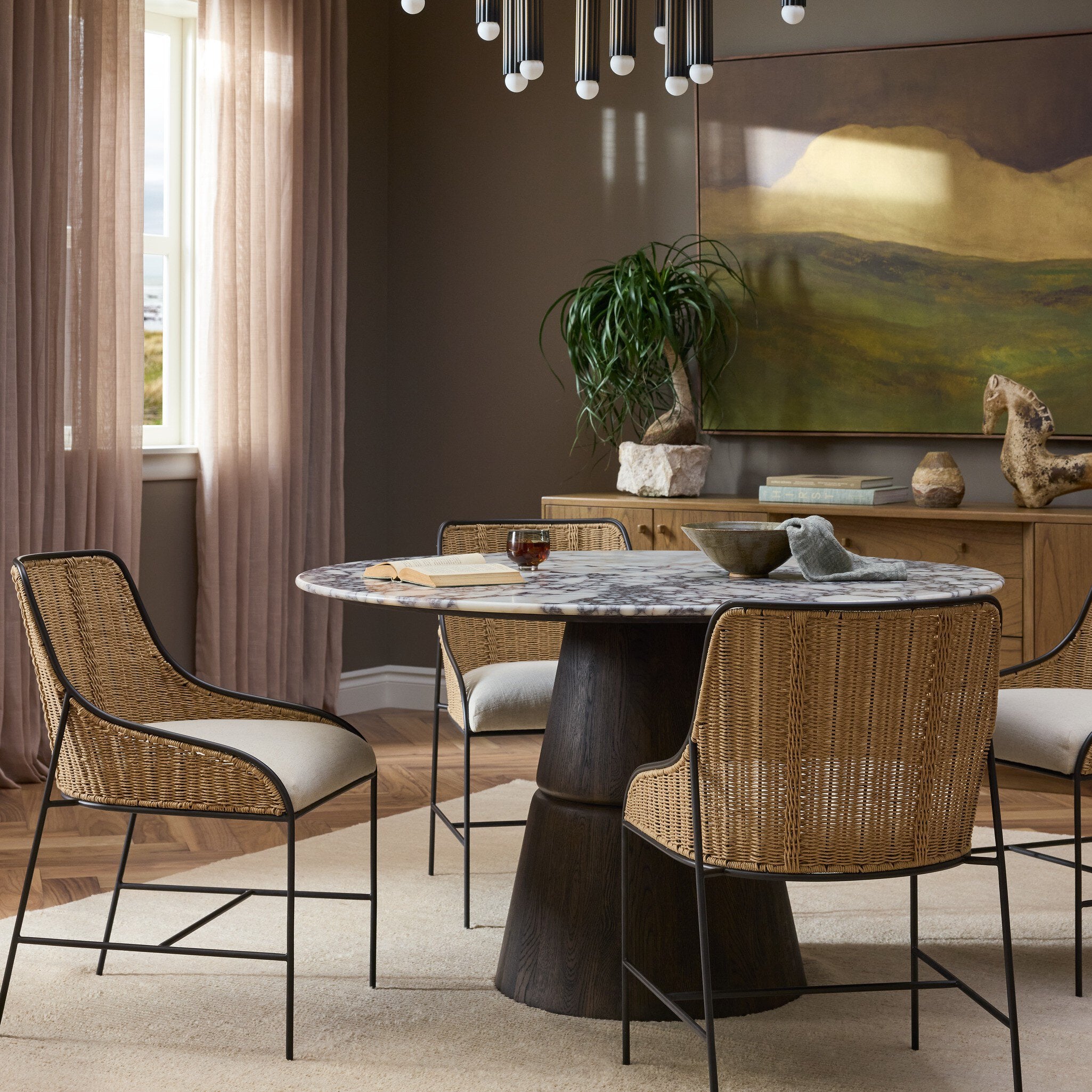 Lino Dining Table - Calacatta Viola Marble