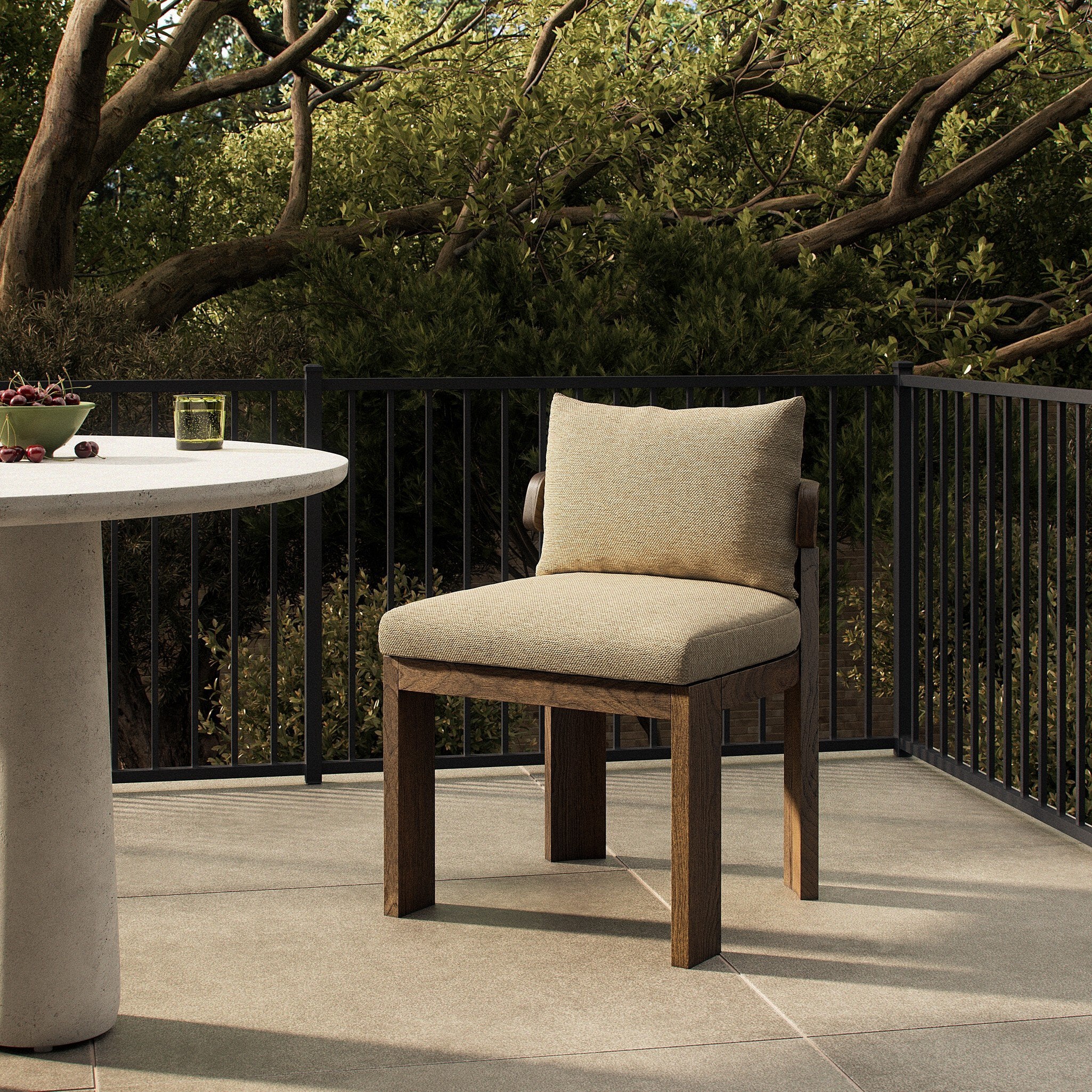 Jackson Outdoor Armless Dining Chair - Ellor Beige