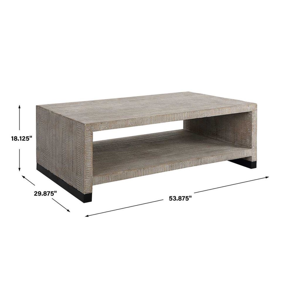 Uttermost Bosk White Washed Coffee Table