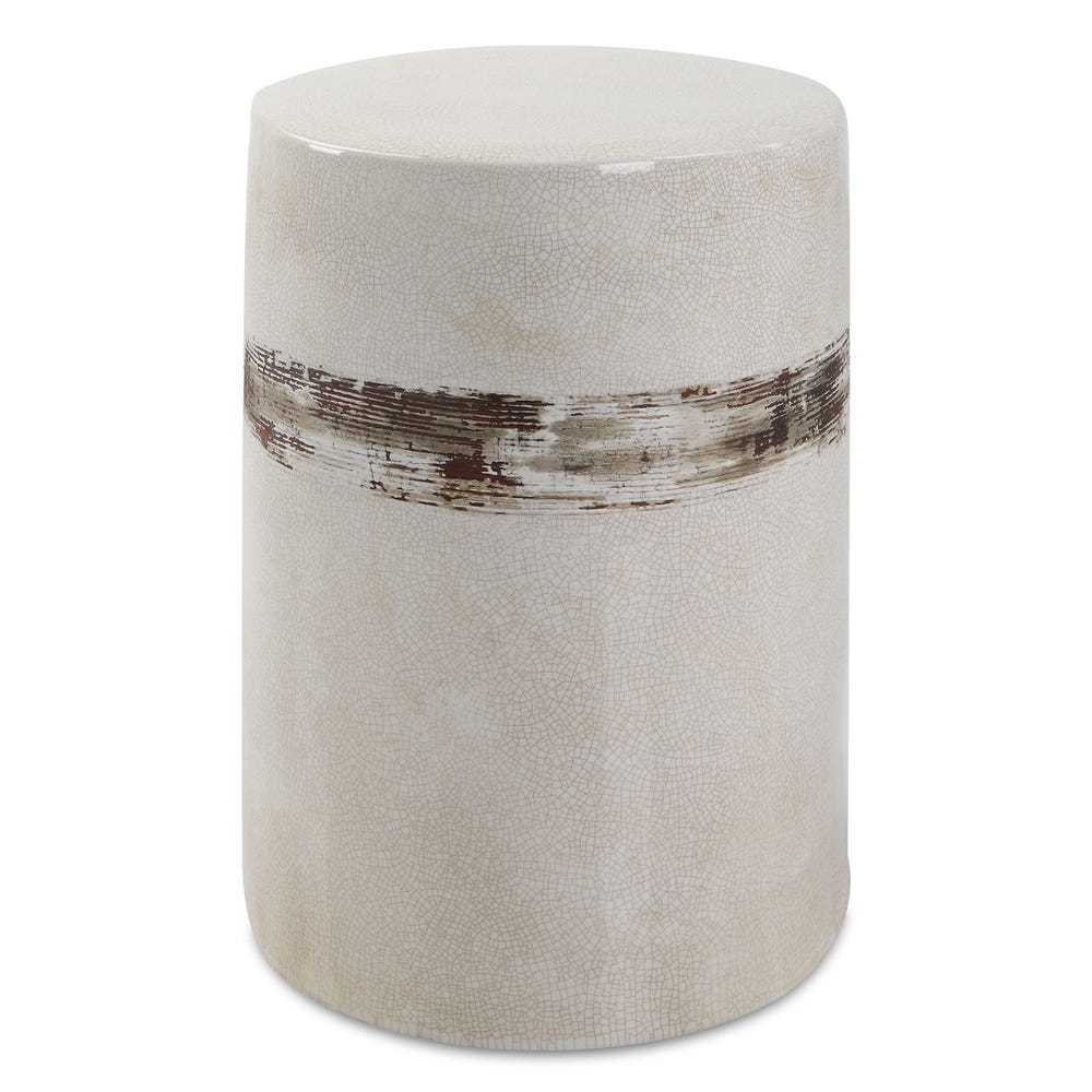 Uttermost Comanche White Ceramic Garden Stool