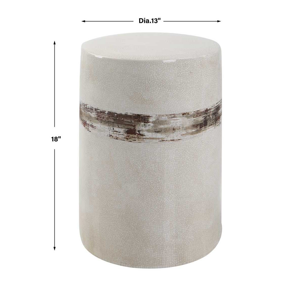 Uttermost Comanche White Ceramic Garden Stool