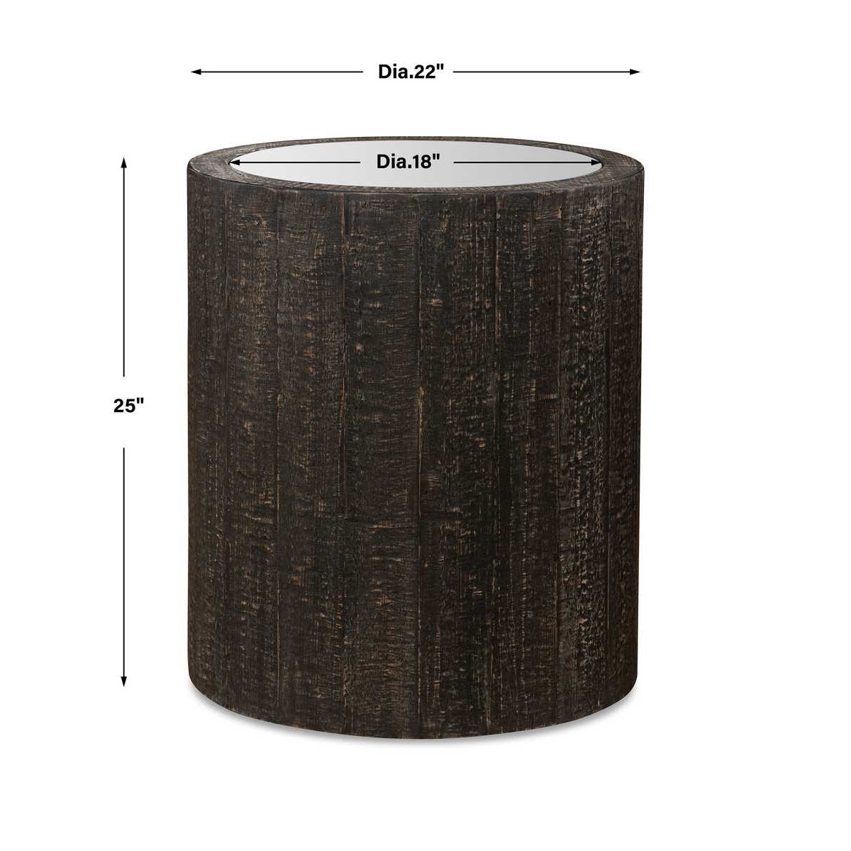 Uttermost Sequoia Mirrored Drum Table