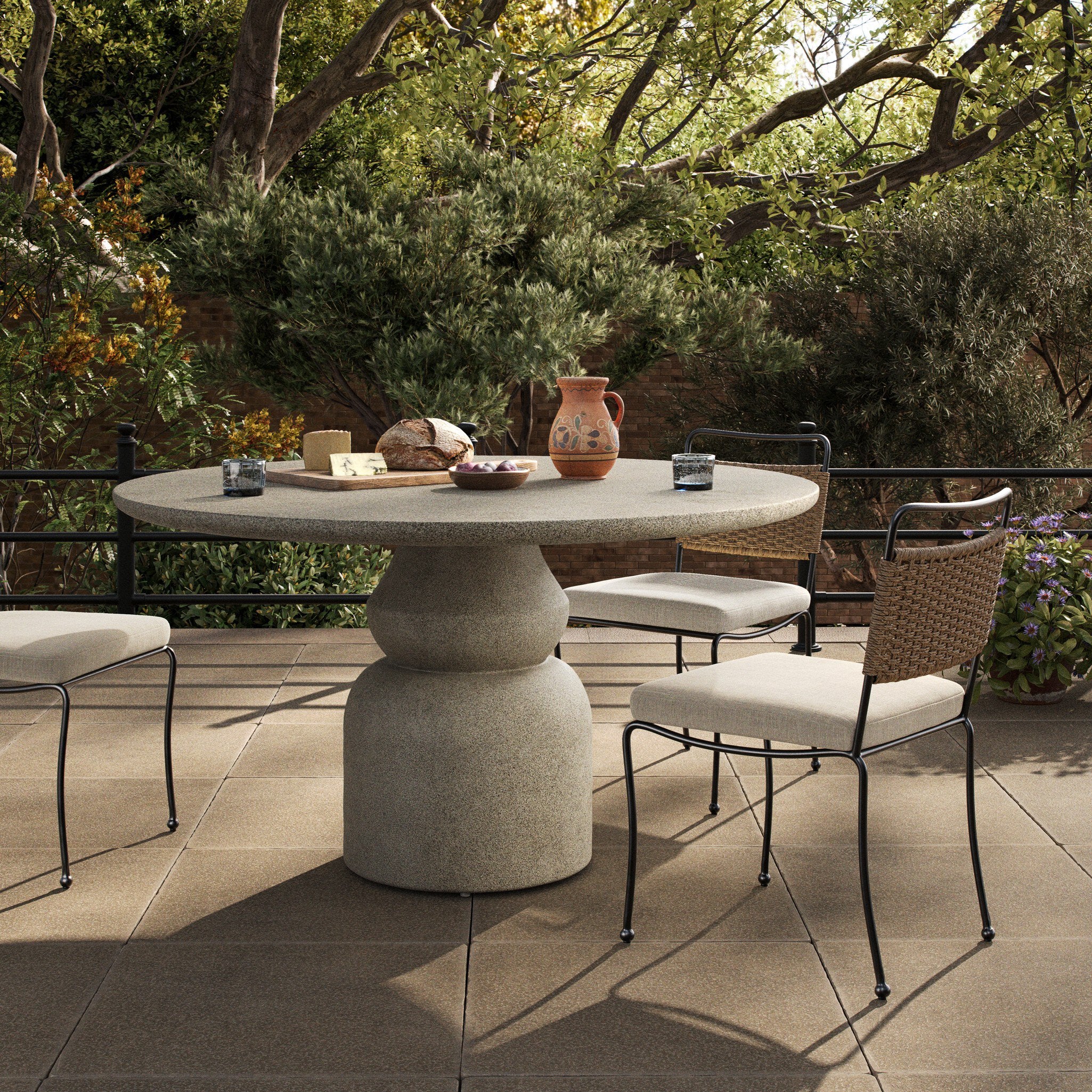 Faber 55" Outdoor Dining Table - Aged Natural Concrete
