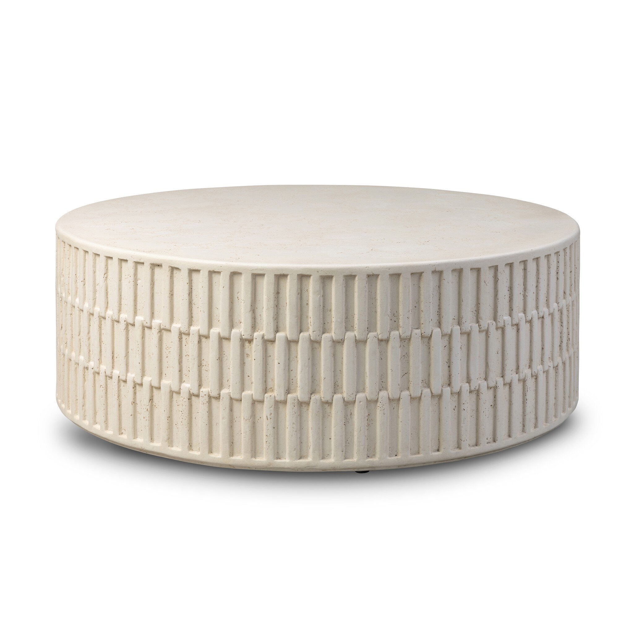 Callisto Outdoor Coffee Table - Aged White Concrete
