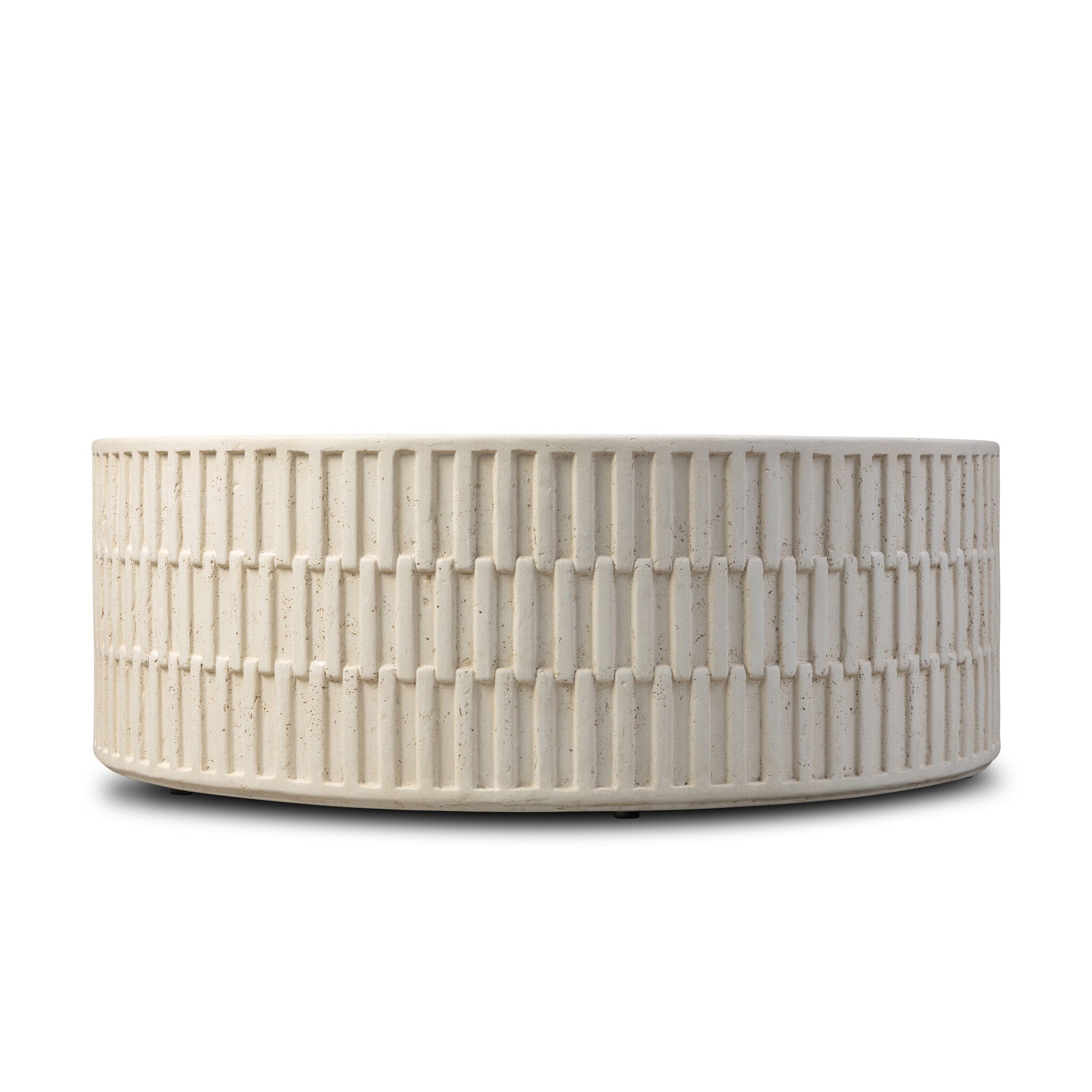 Callisto Outdoor Coffee Table - Aged White Concrete
