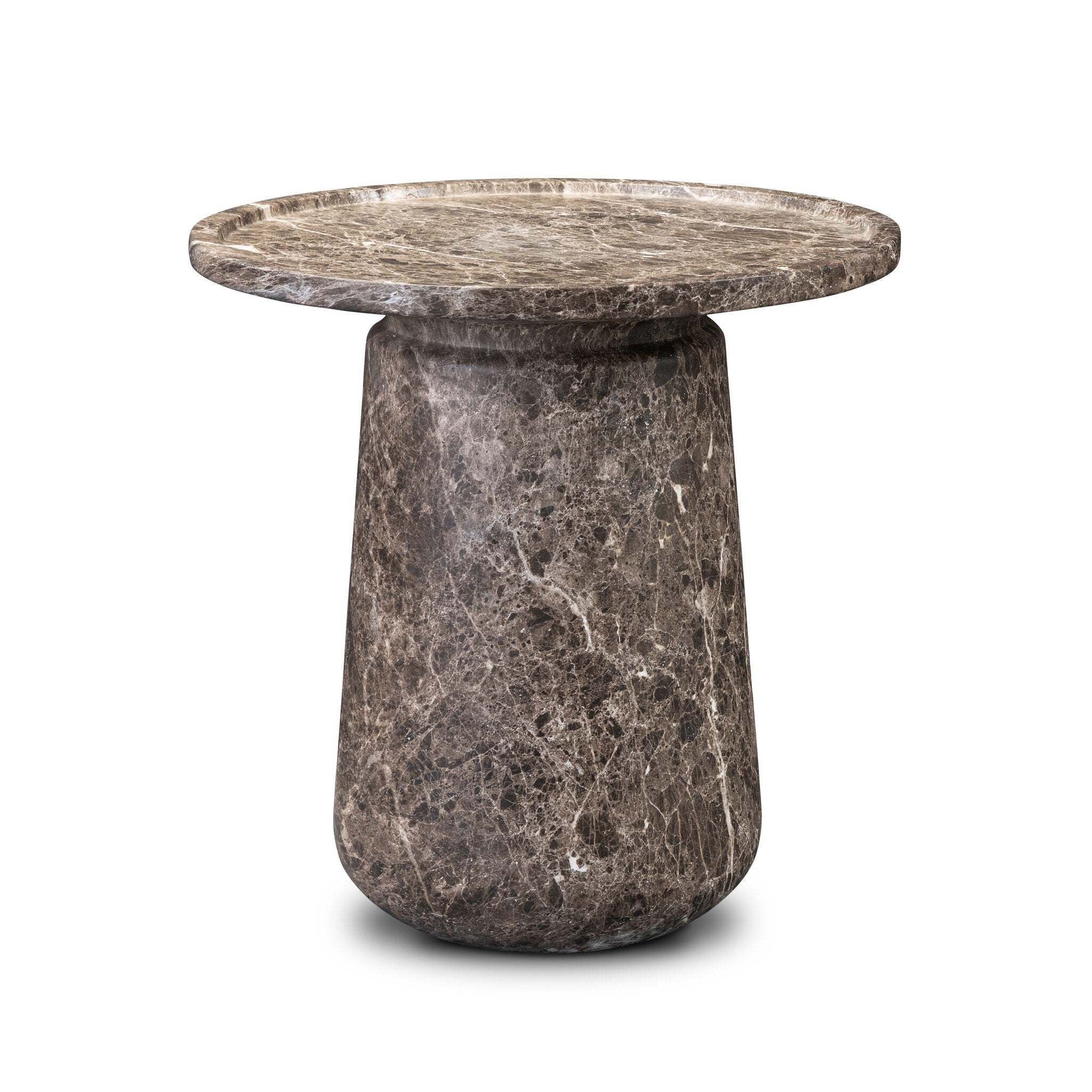 Claire Outdoor End Table - Veined Brown Concrete