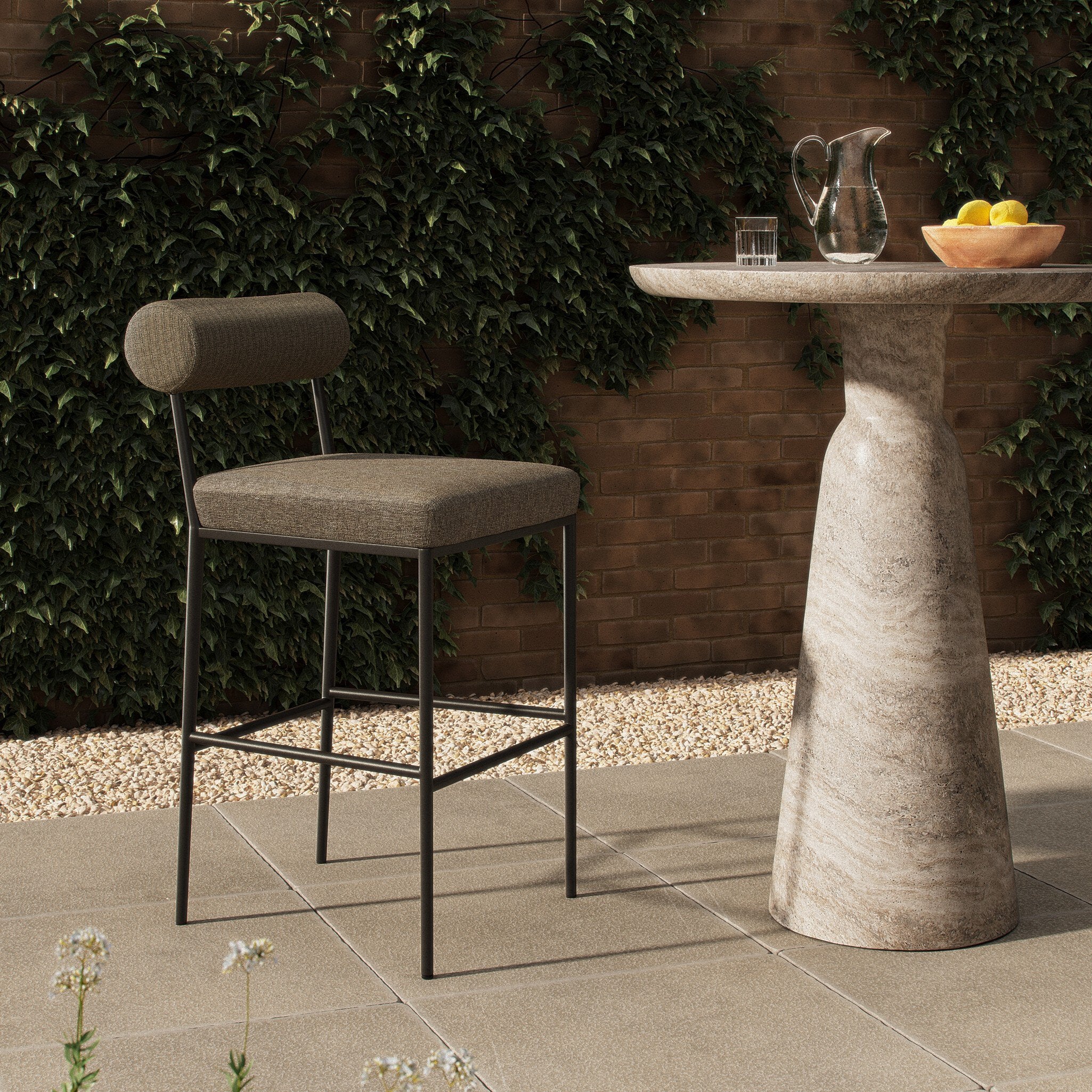 Brookline Outdoor Bar + Counter Stool - Alessi Fawn