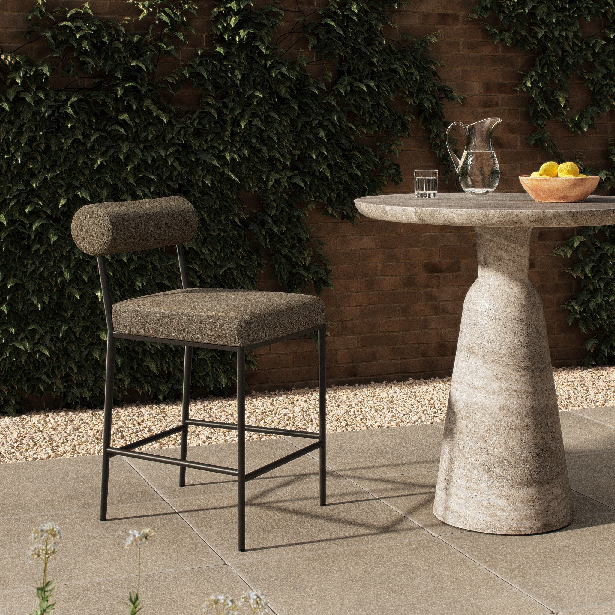 Brookline Outdoor Bar + Counter Stool - Alessi Fawn