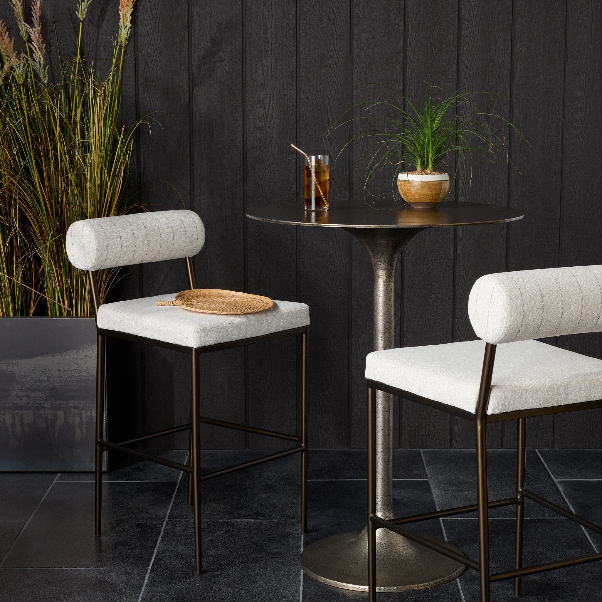 Brookline Outdoor Bar + Counter Stool - Alessi Linen