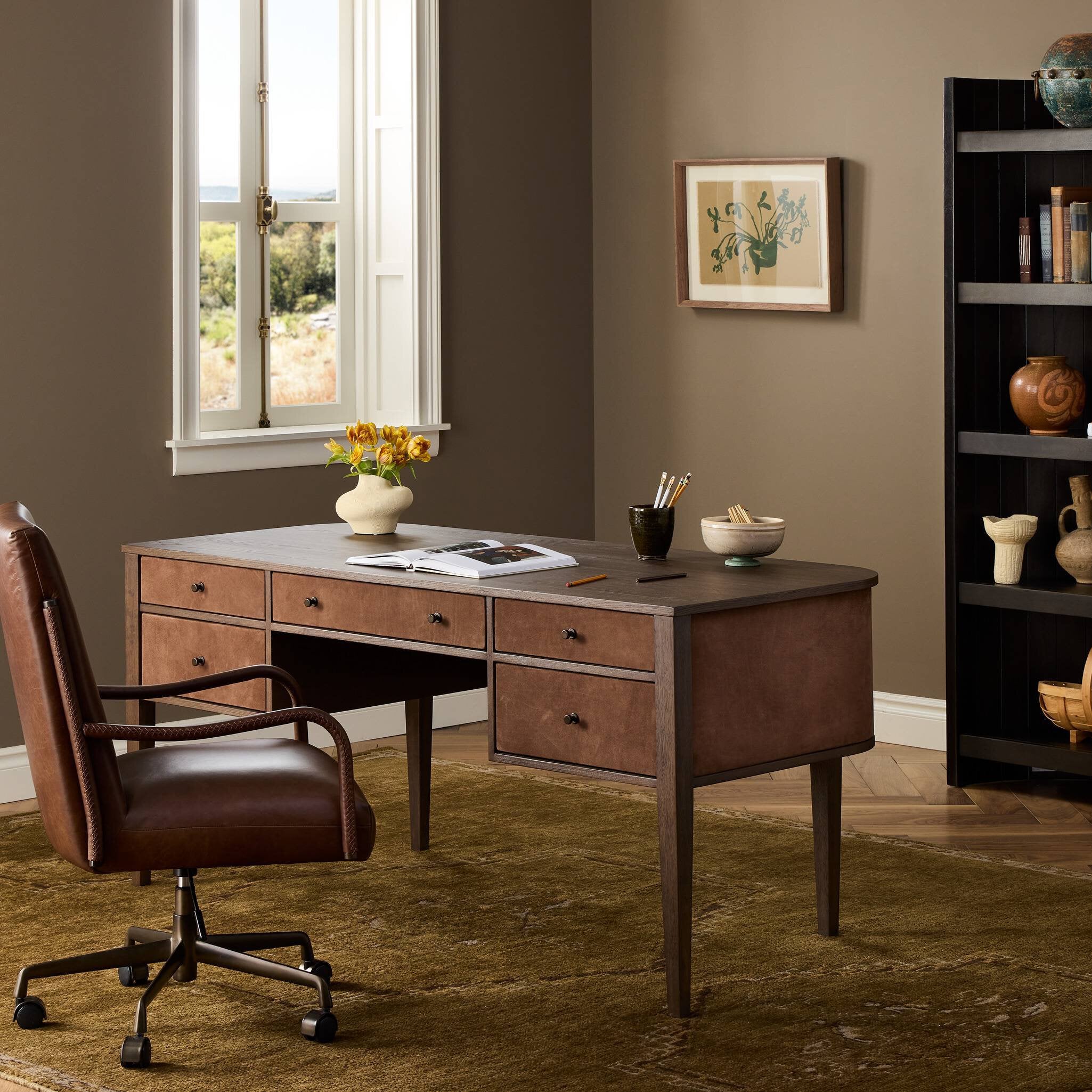 Mikeal Desk - Chestnut Parawood