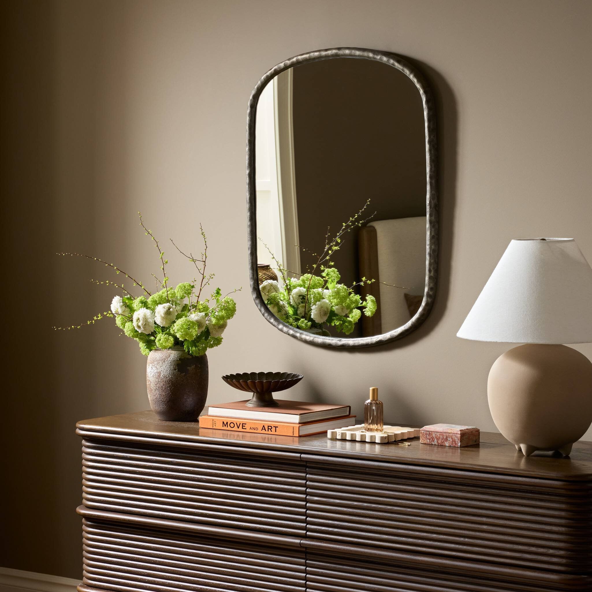Gabriel Wall Mirror - Hammered Aluminum