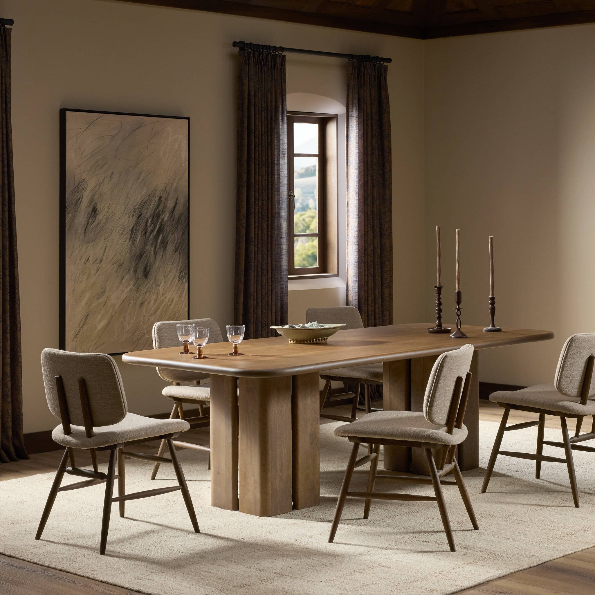 Rishi Dining Table - Washed Taupe Mango