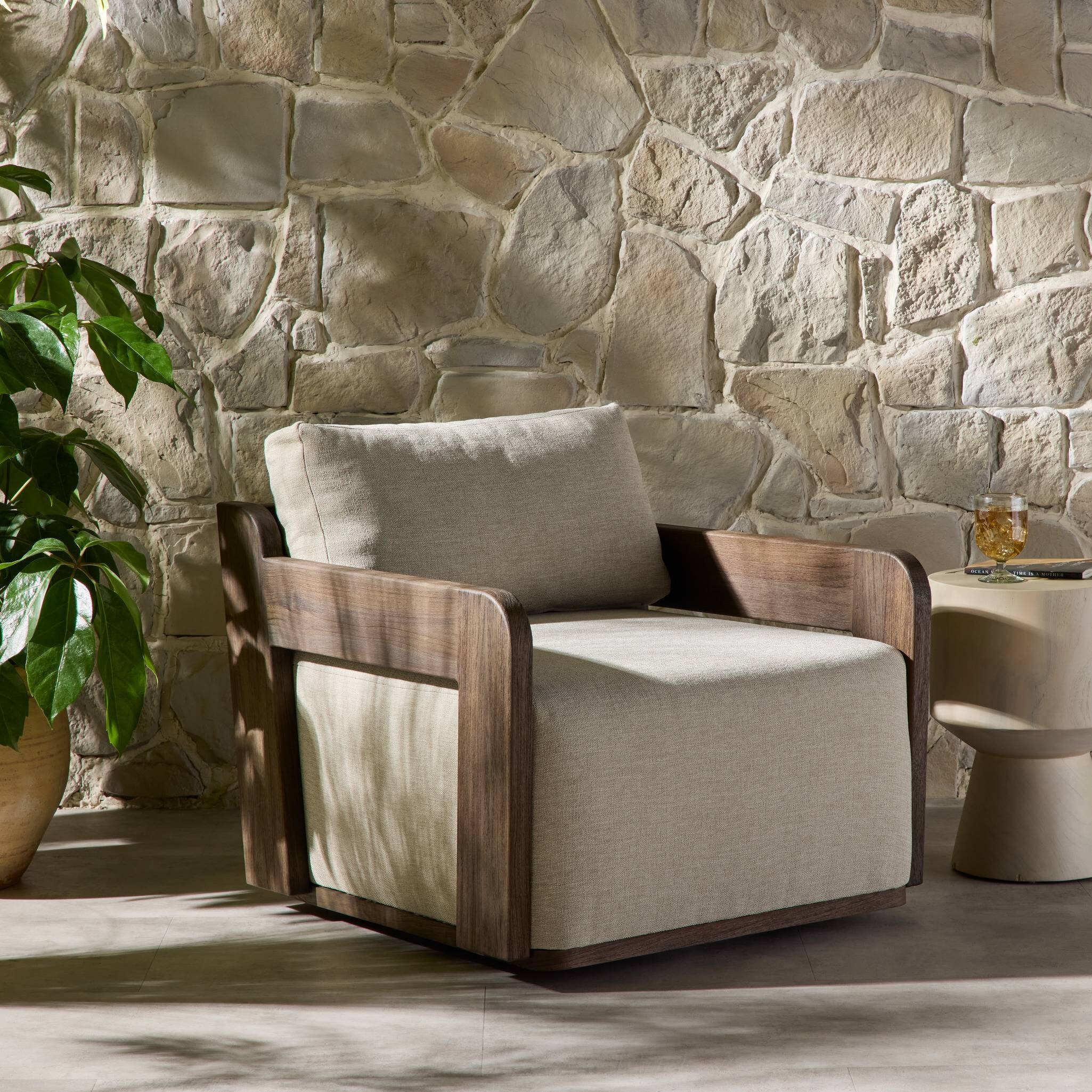 Arwen Outdoor Swivel Chair - Alessi Buff