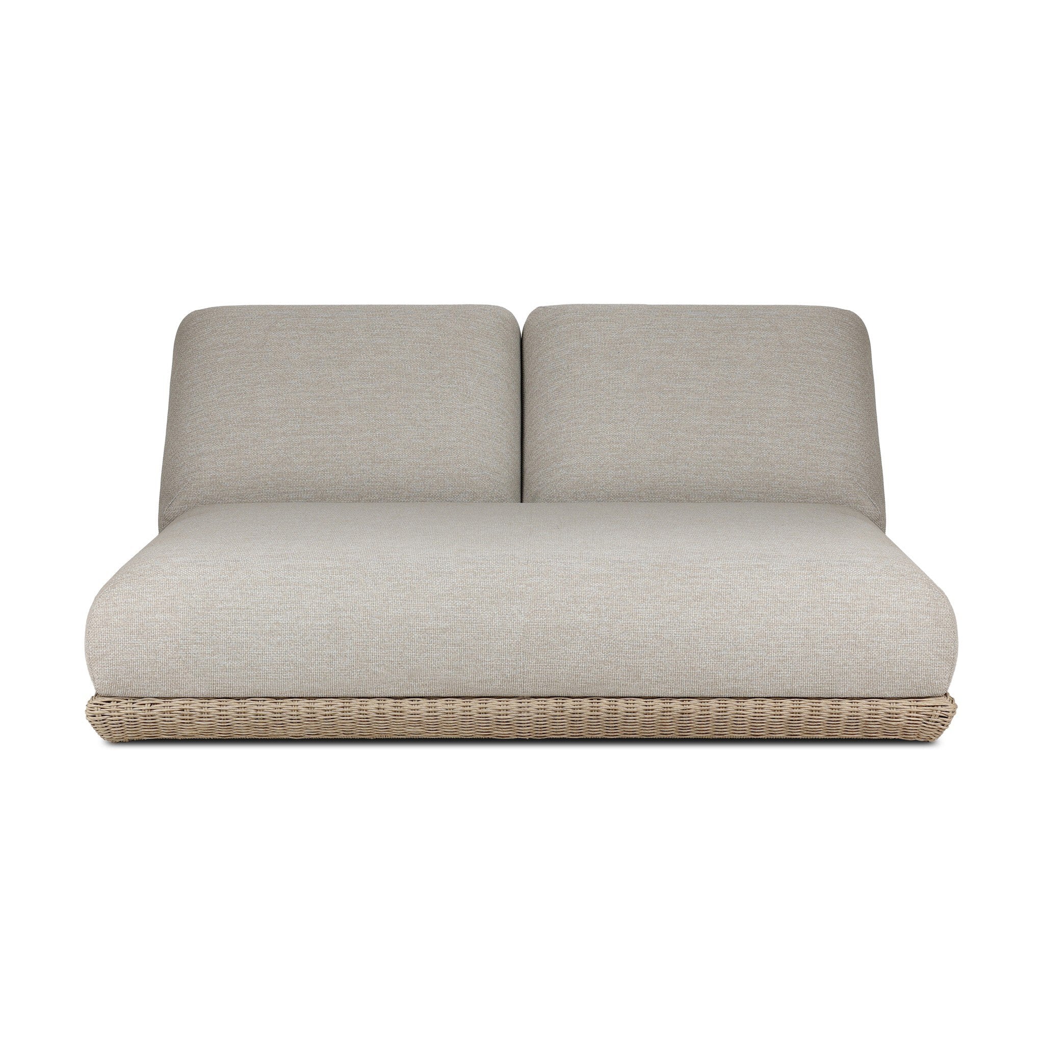 Evander Outdoor Double Chaise - Ramiro Ecru