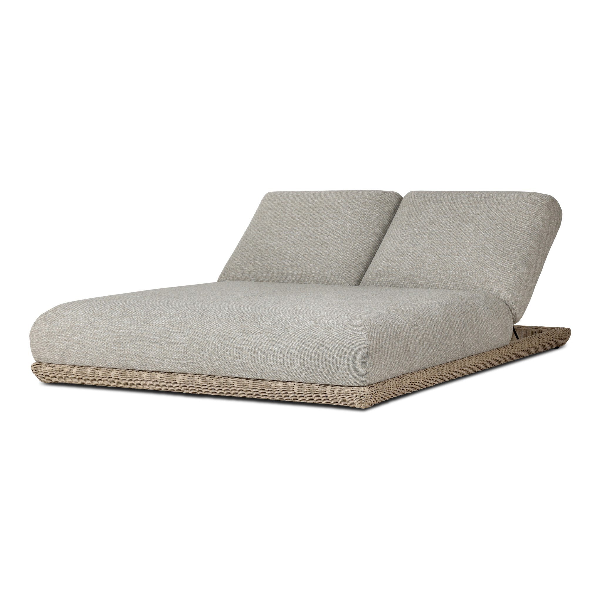 Evander Outdoor Double Chaise - Ramiro Ecru