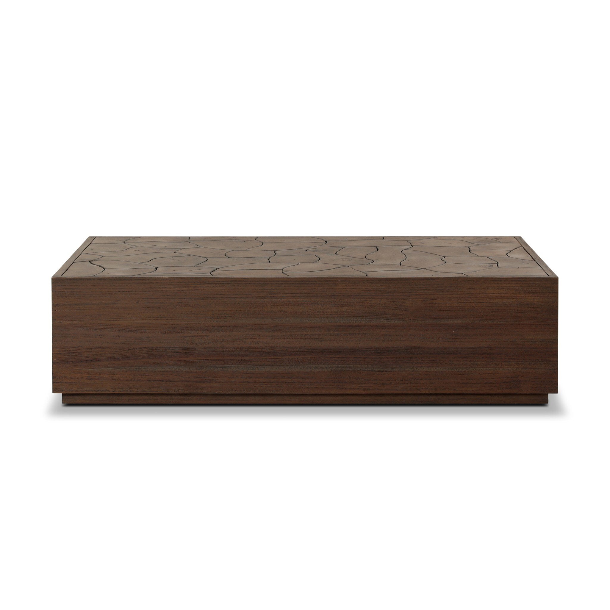 Ridge Outdoor Rectangular Coffee Table - Stained Saddle Brown