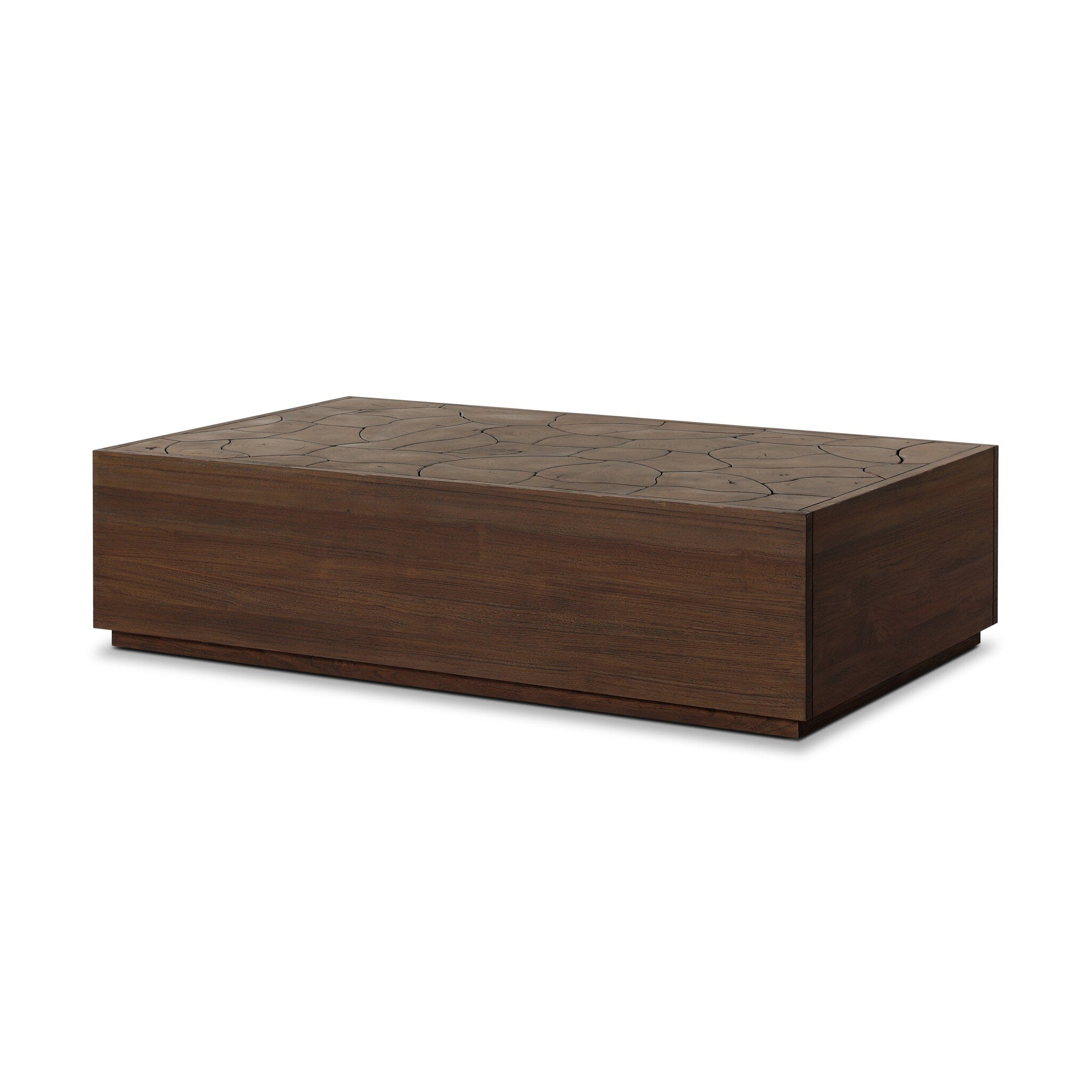Ridge Outdoor Rectangular Coffee Table - Stained Saddle Brown