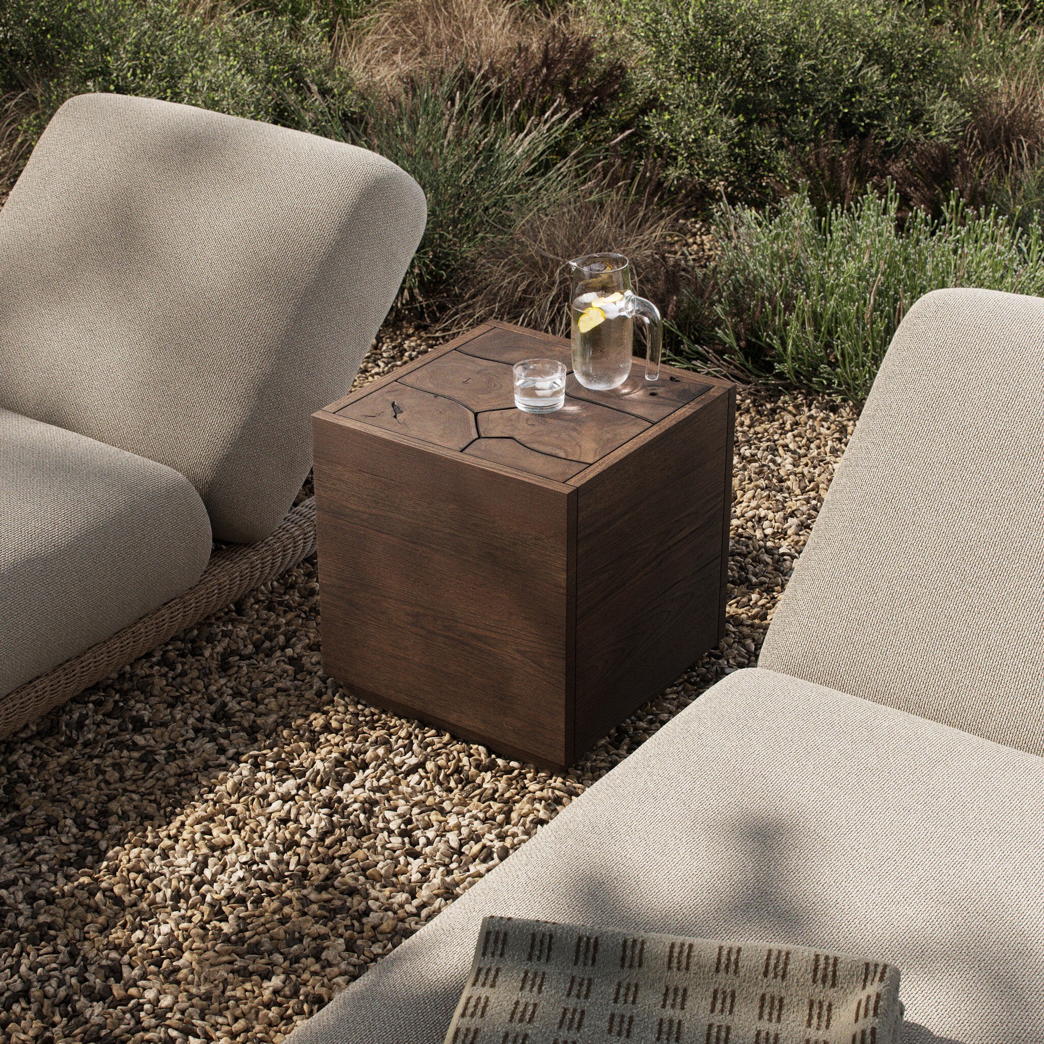 Ridge Outdoor Square End Table